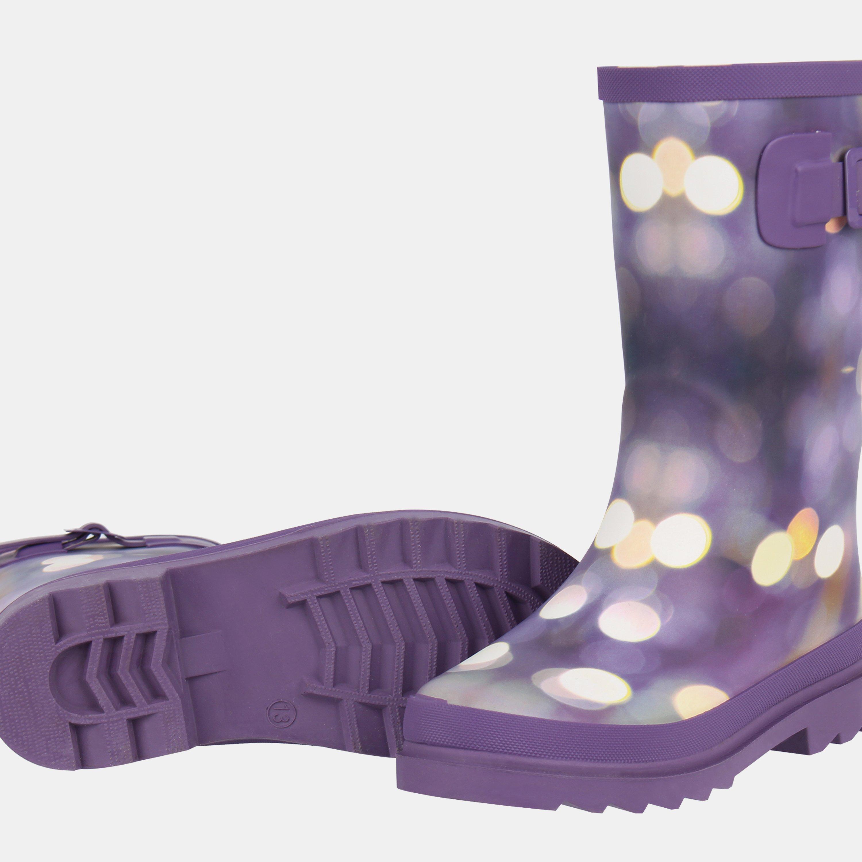 Purple - Gelert - Kids Marble Waterproof Rubber Sole Wellingtons - 3