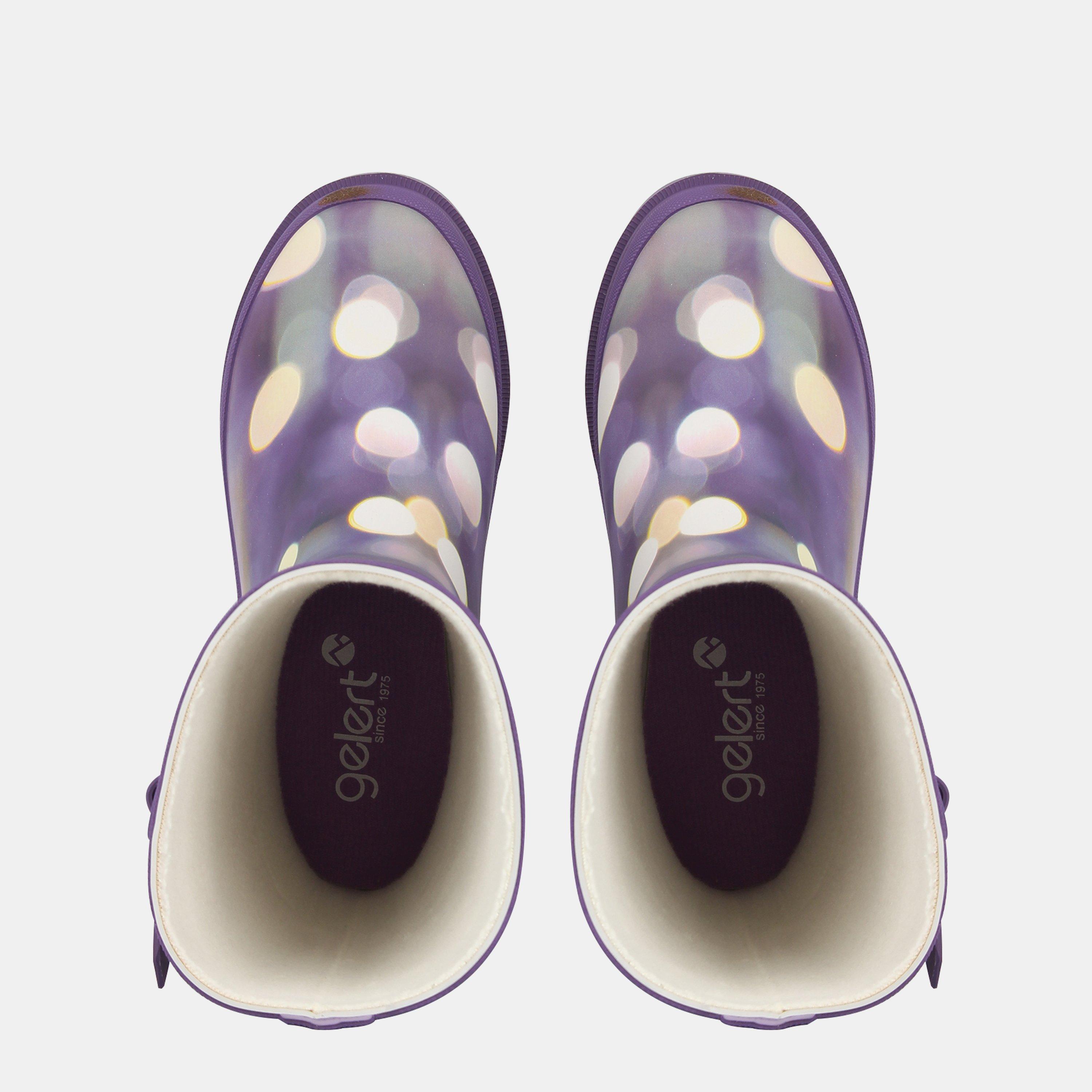Purple - Gelert - Kids Marble Waterproof Rubber Sole Wellingtons - 4