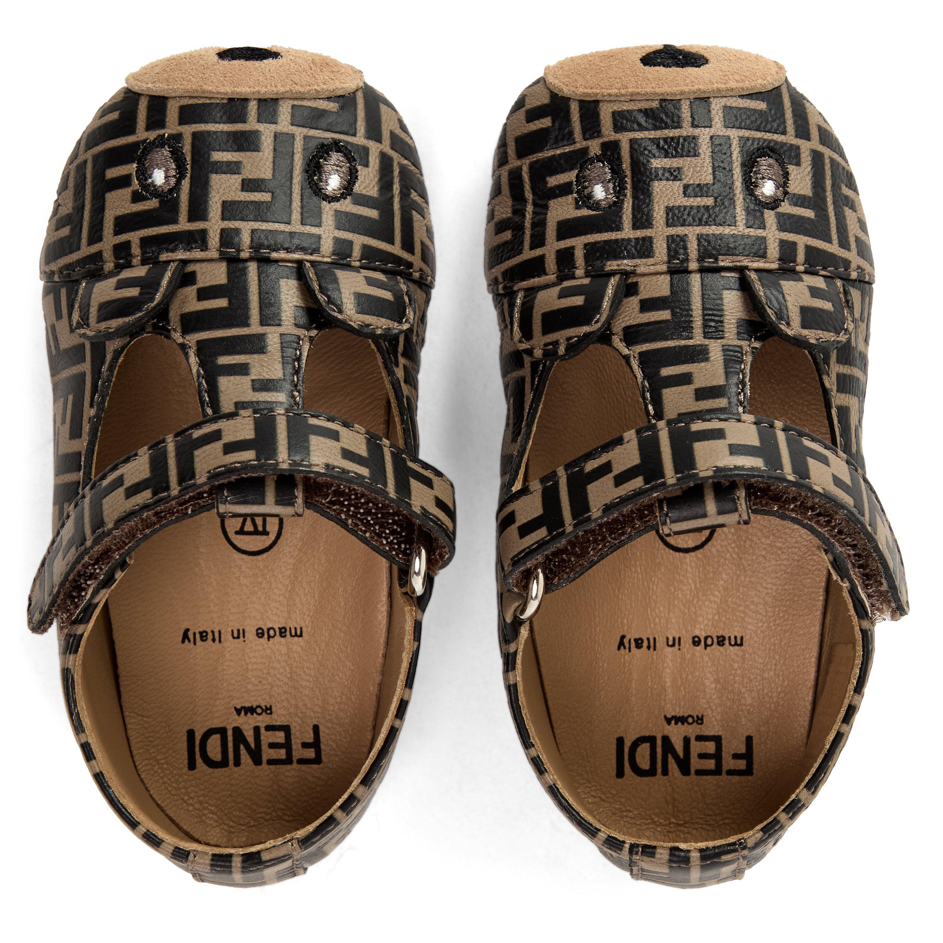 Brown F0HDP - Fendi - Fendi FF Crib Shoes Bb61 - 4