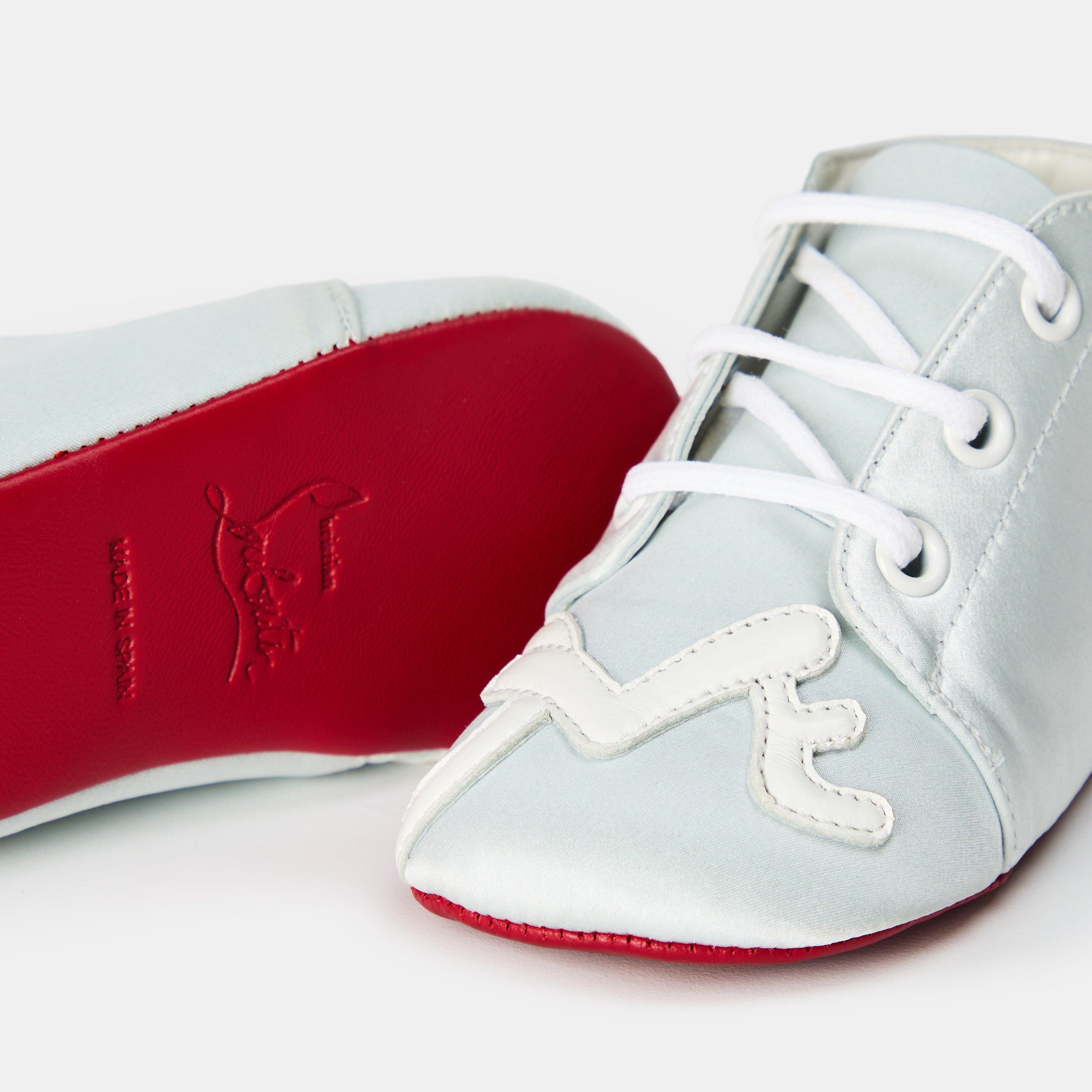 Blue Bianco - Christian Louboutin - Unisex Kids' Baby Love Crib Shoes - 3
