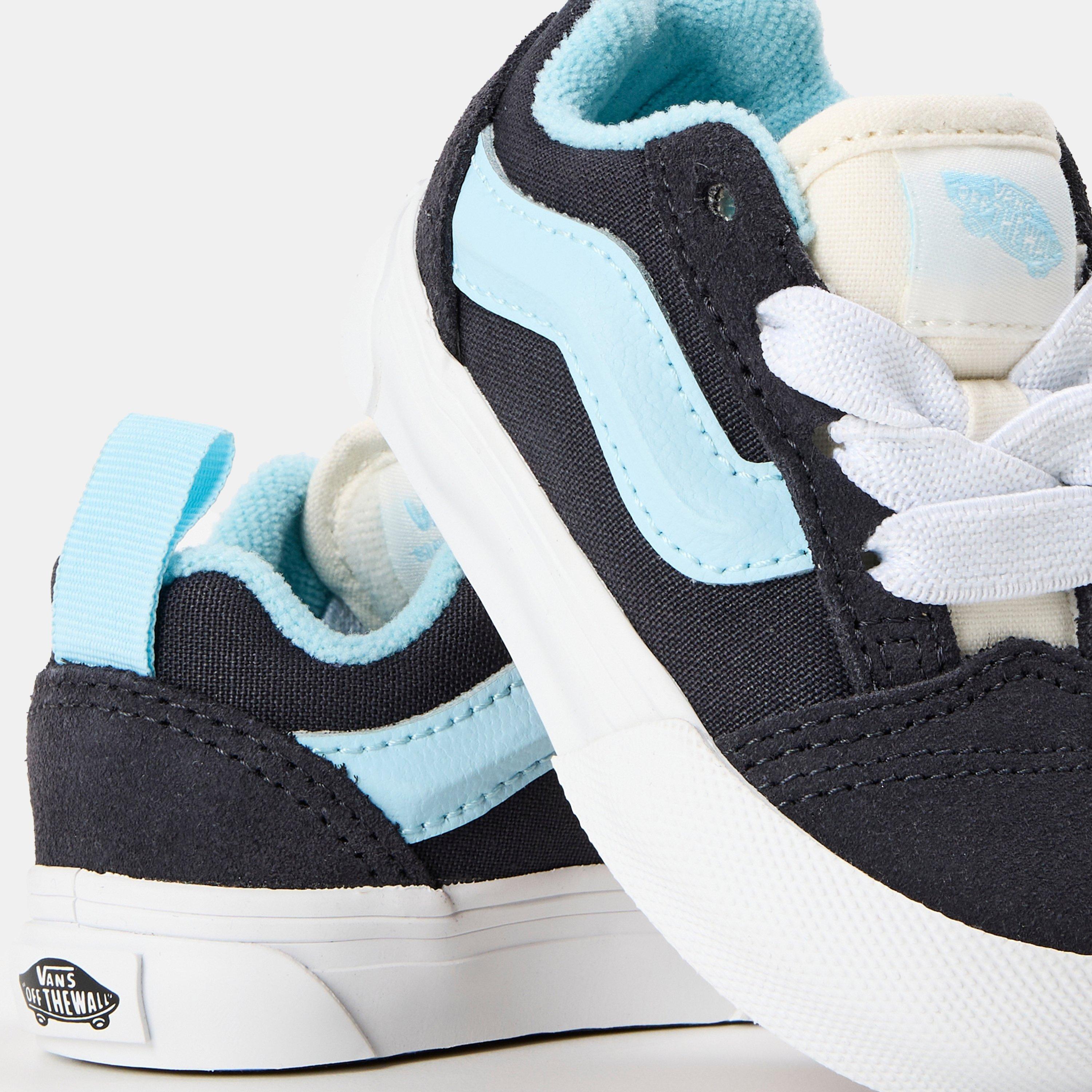 Grey/Blue - Vans - Unisex Kids' Knu Skool Elastic Lace Retro Sport Canvas Trainers - 3