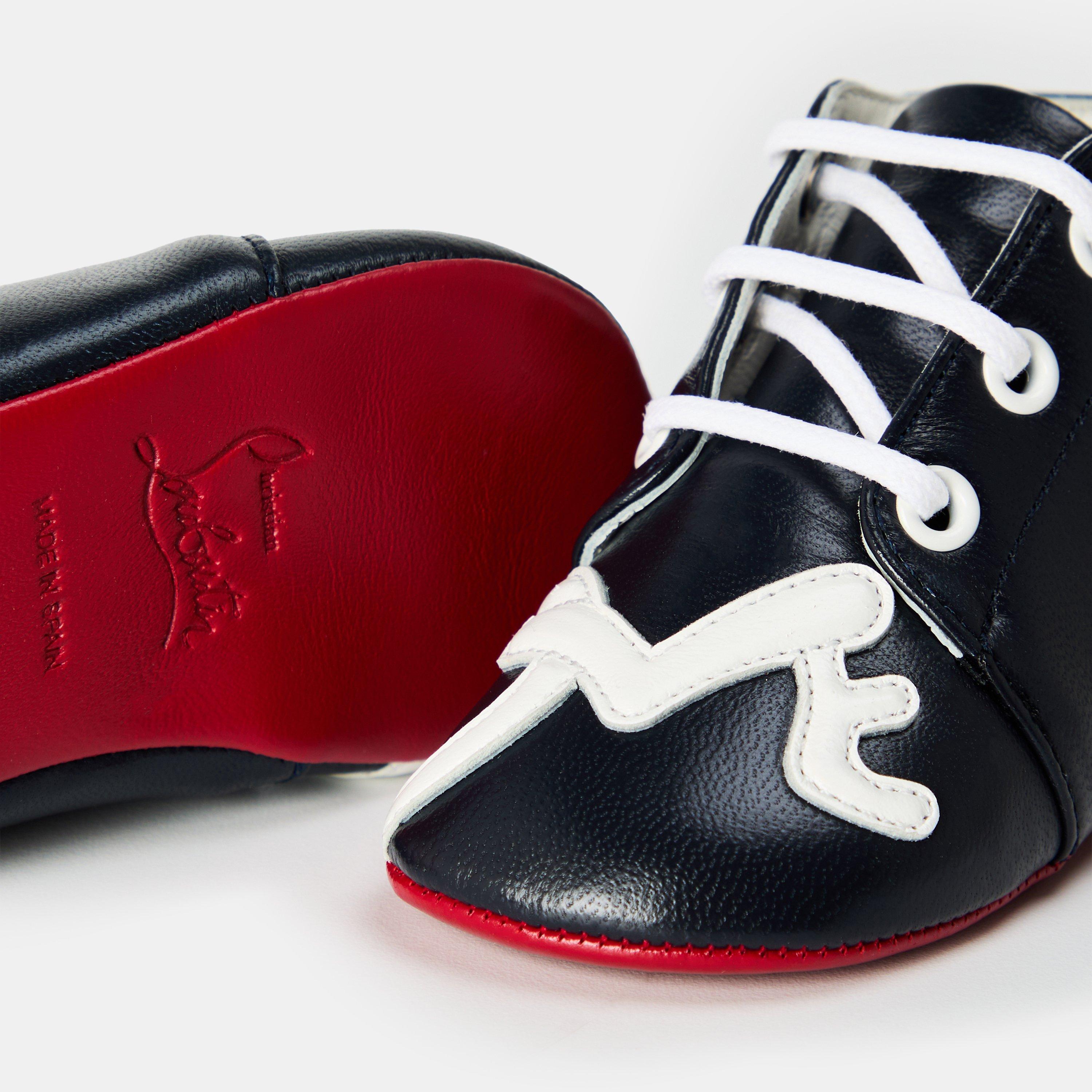Navy Bianco - Christian Louboutin - Unisex Kids' Baby Love Crib Shoes - 3