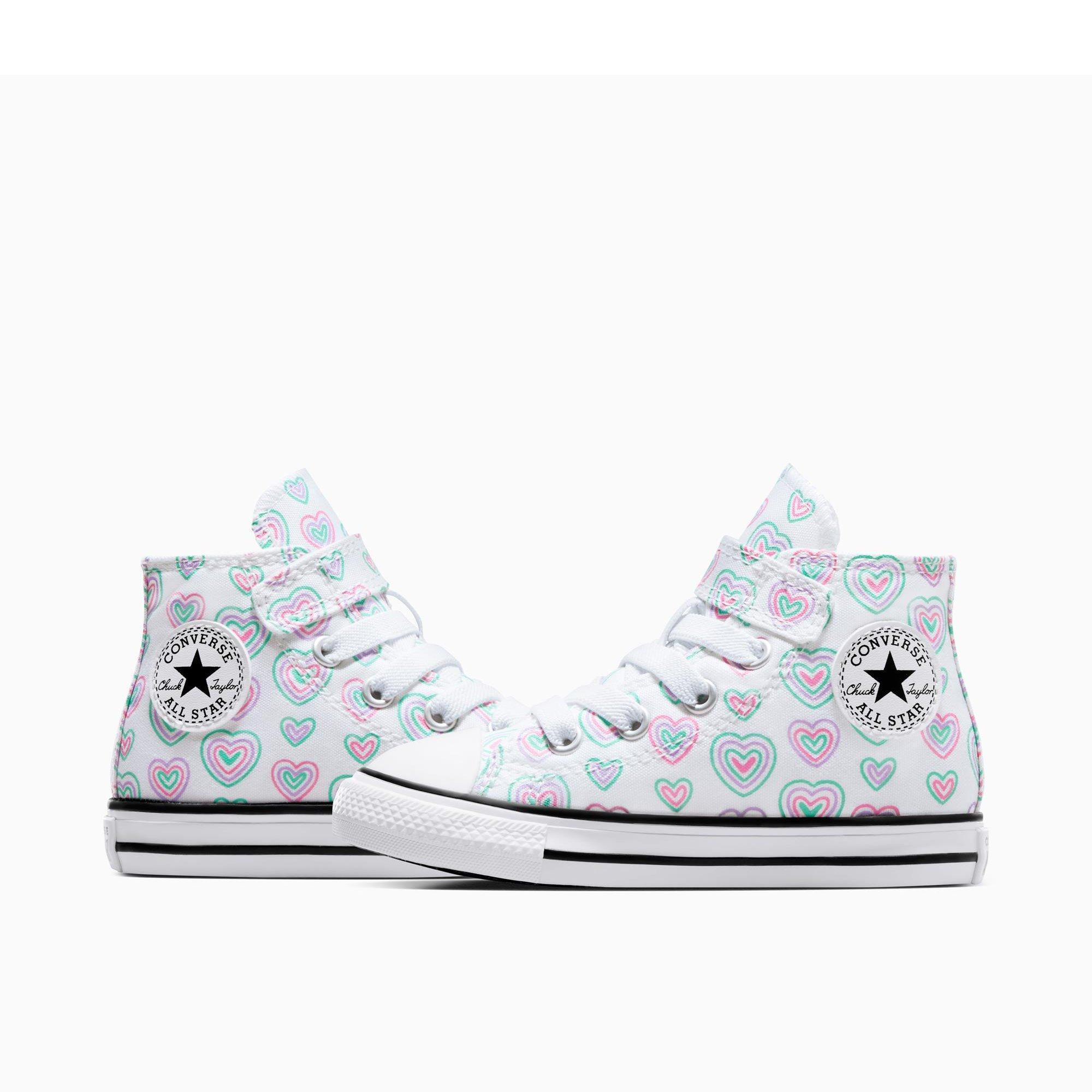 102-White/Oop - Converse - Kids' Chuck Taylor All Star Hea Canvas High-Top Trainers - 5