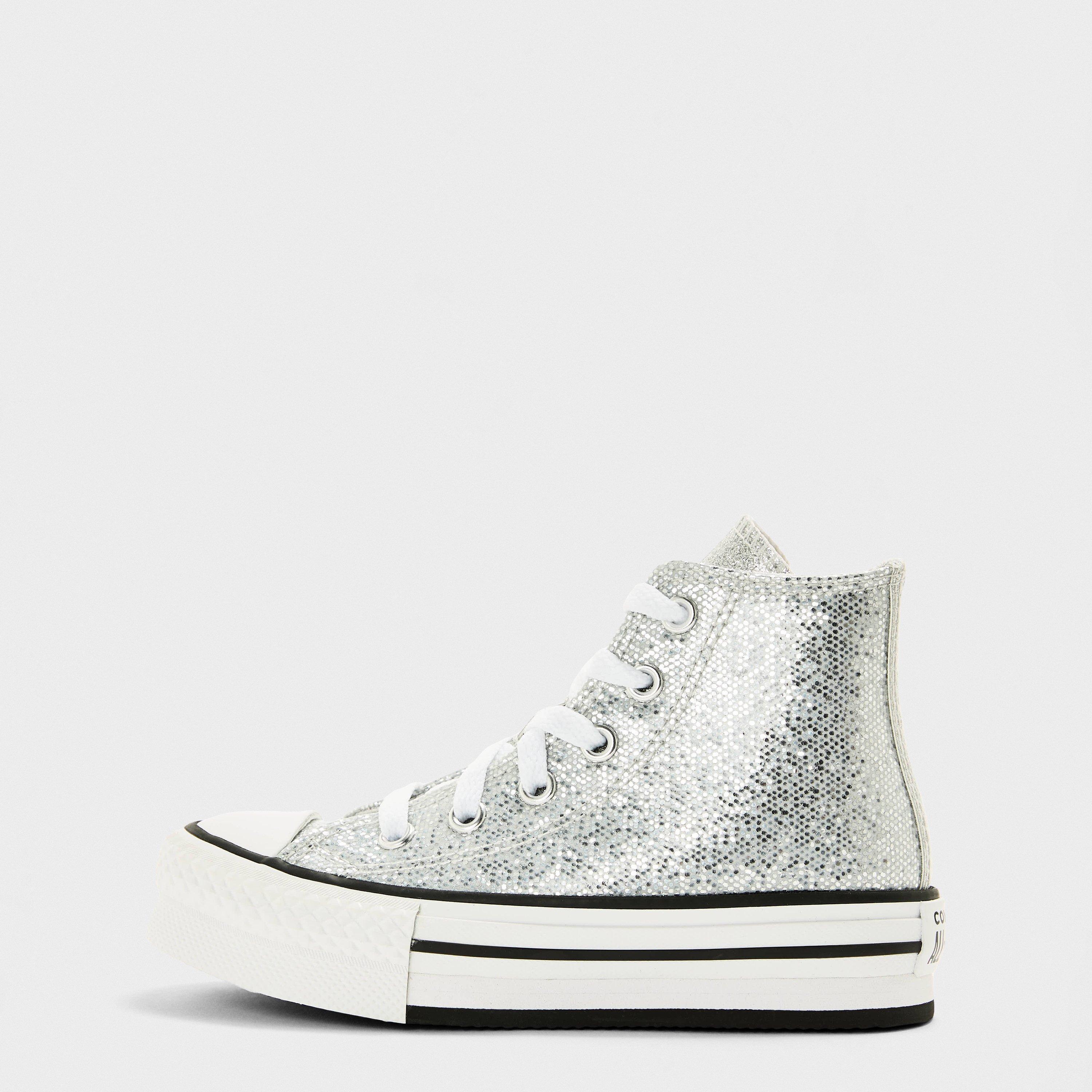 Silver - Converse - Lift Disco Canvas High-Top Trainers - 2