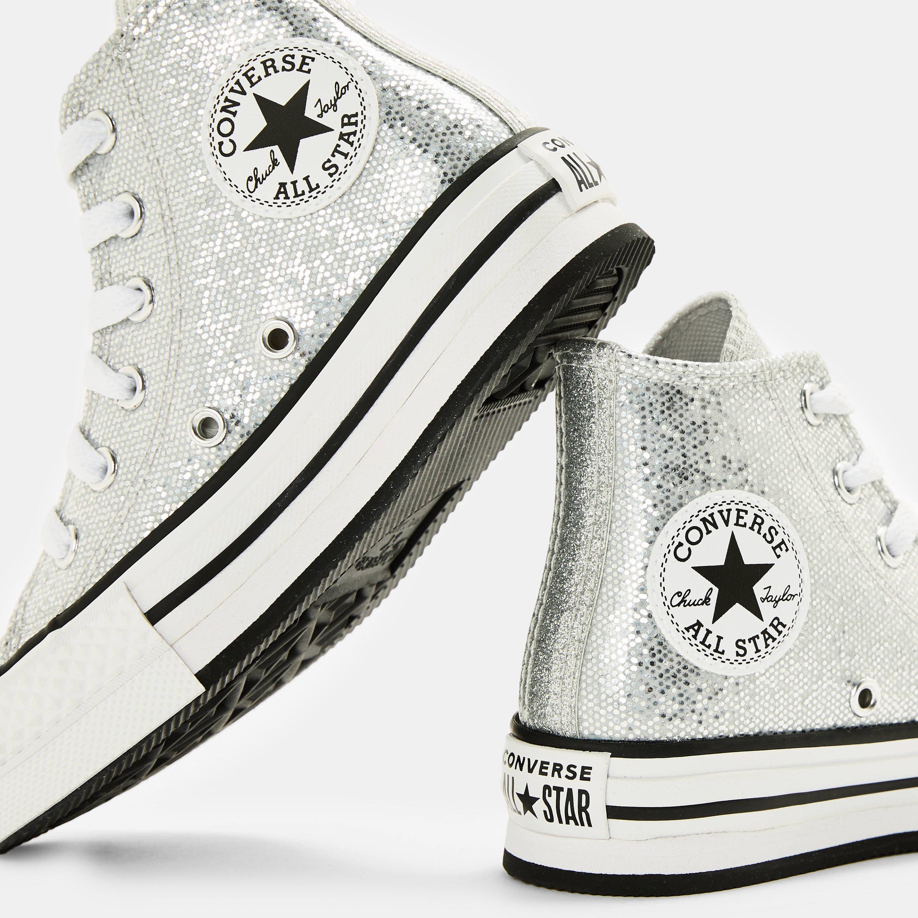 Silver - Converse - Lift Disco Canvas High-Top Trainers - 3