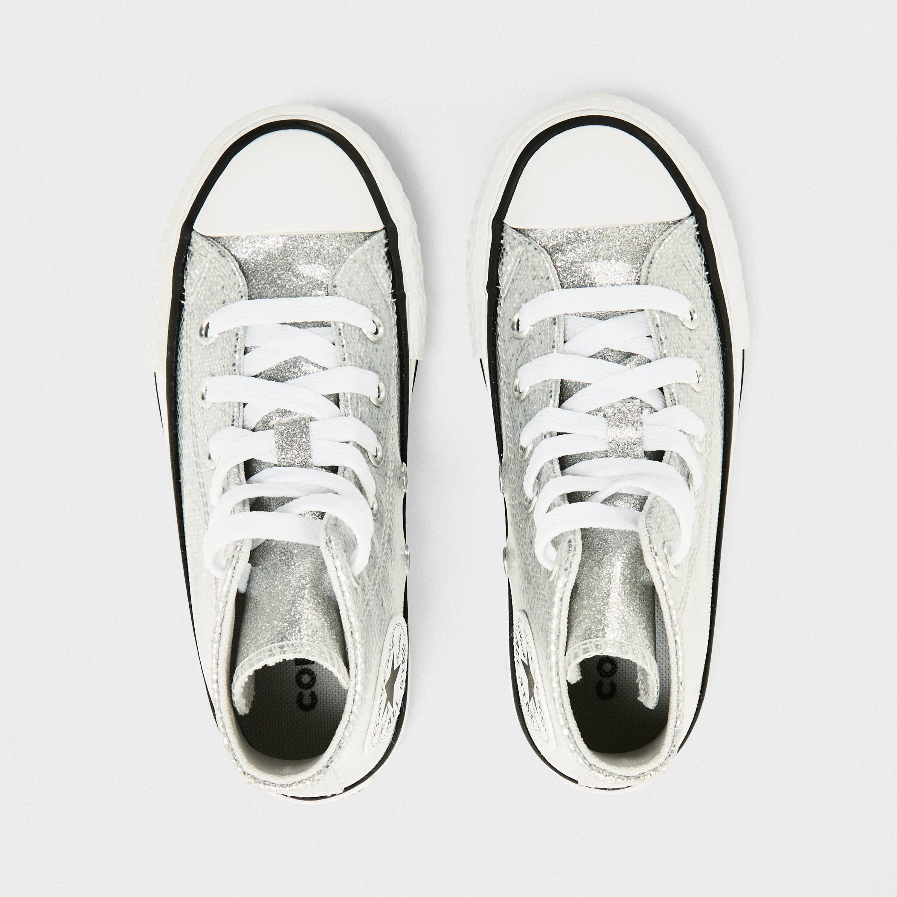 Silver - Converse - Lift Disco Canvas High-Top Trainers - 4