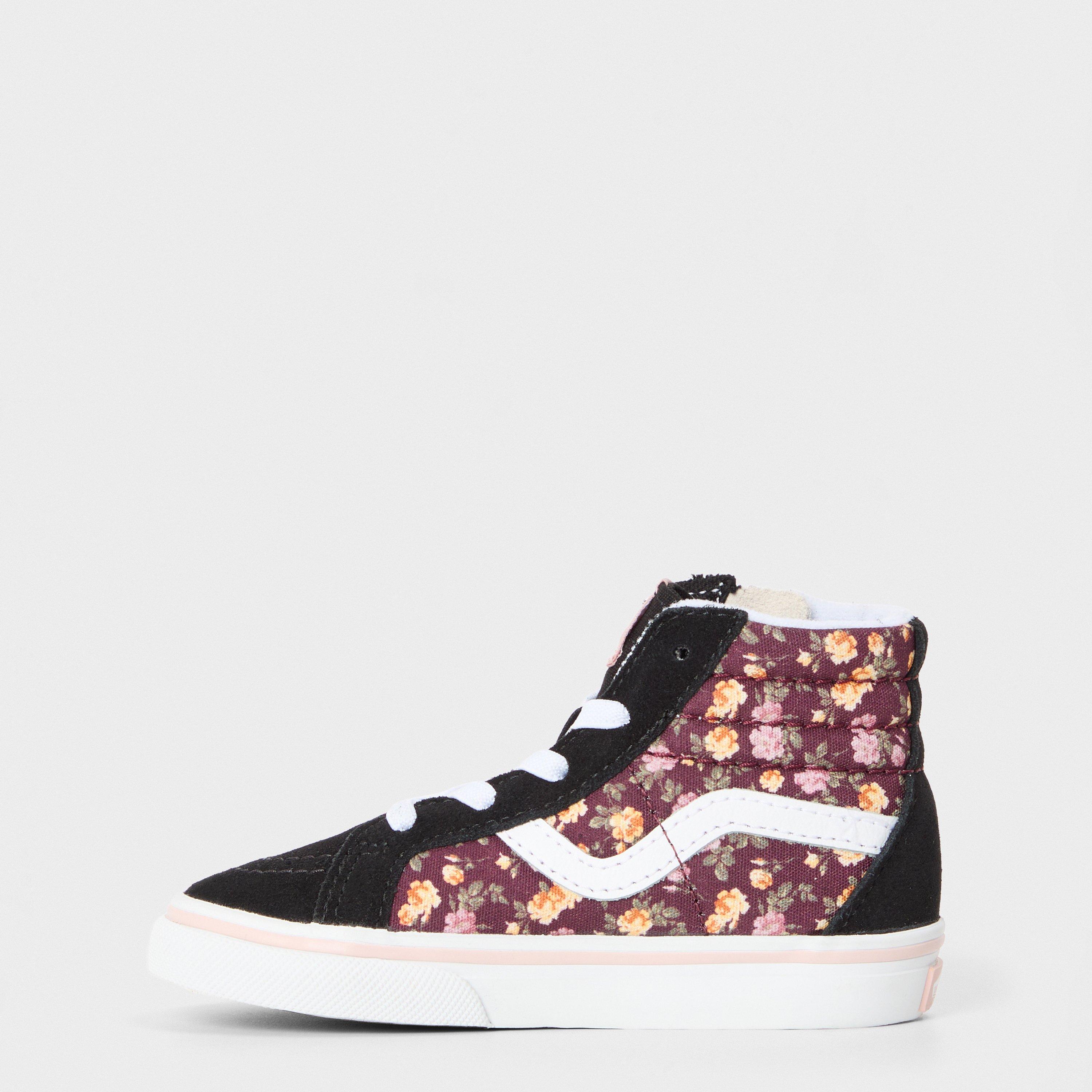 Black/Multi - Vans - Kids' Side Zipped Canvas High-Top Trainers - 2