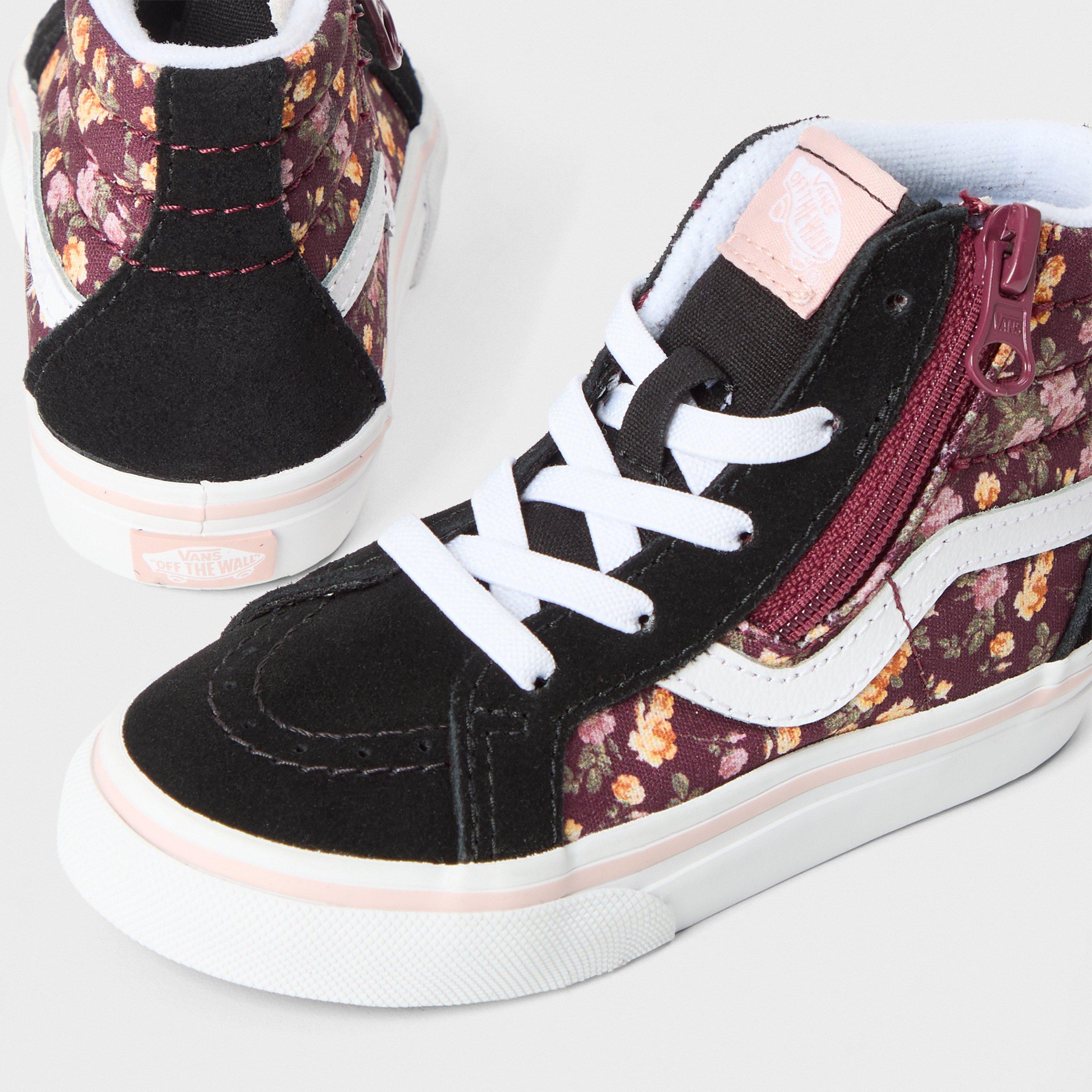 Black/Multi - Vans - Kids' Side Zipped Canvas High-Top Trainers - 3