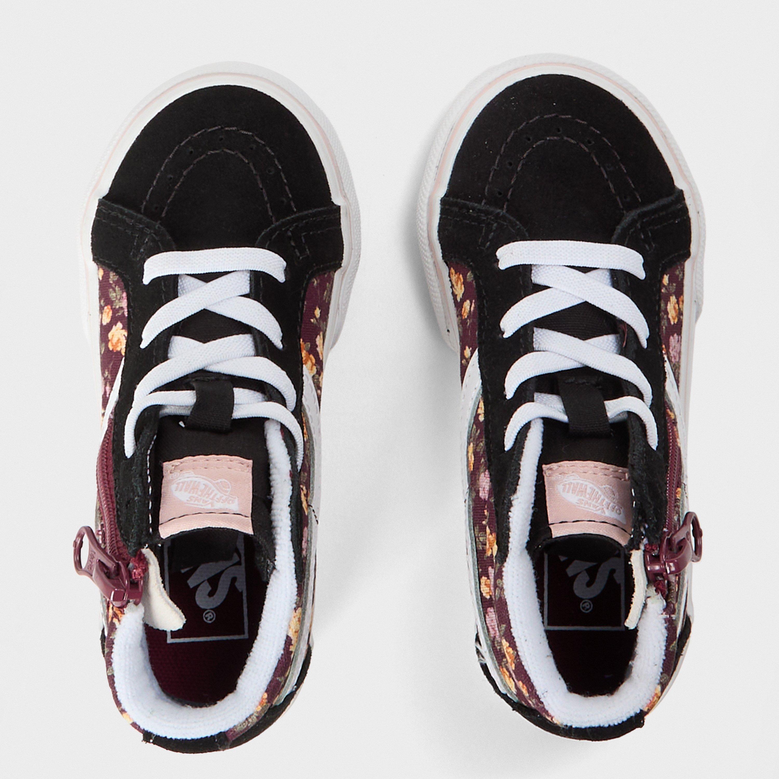 Black/Multi - Vans - Kids' Side Zipped Canvas High-Top Trainers - 4