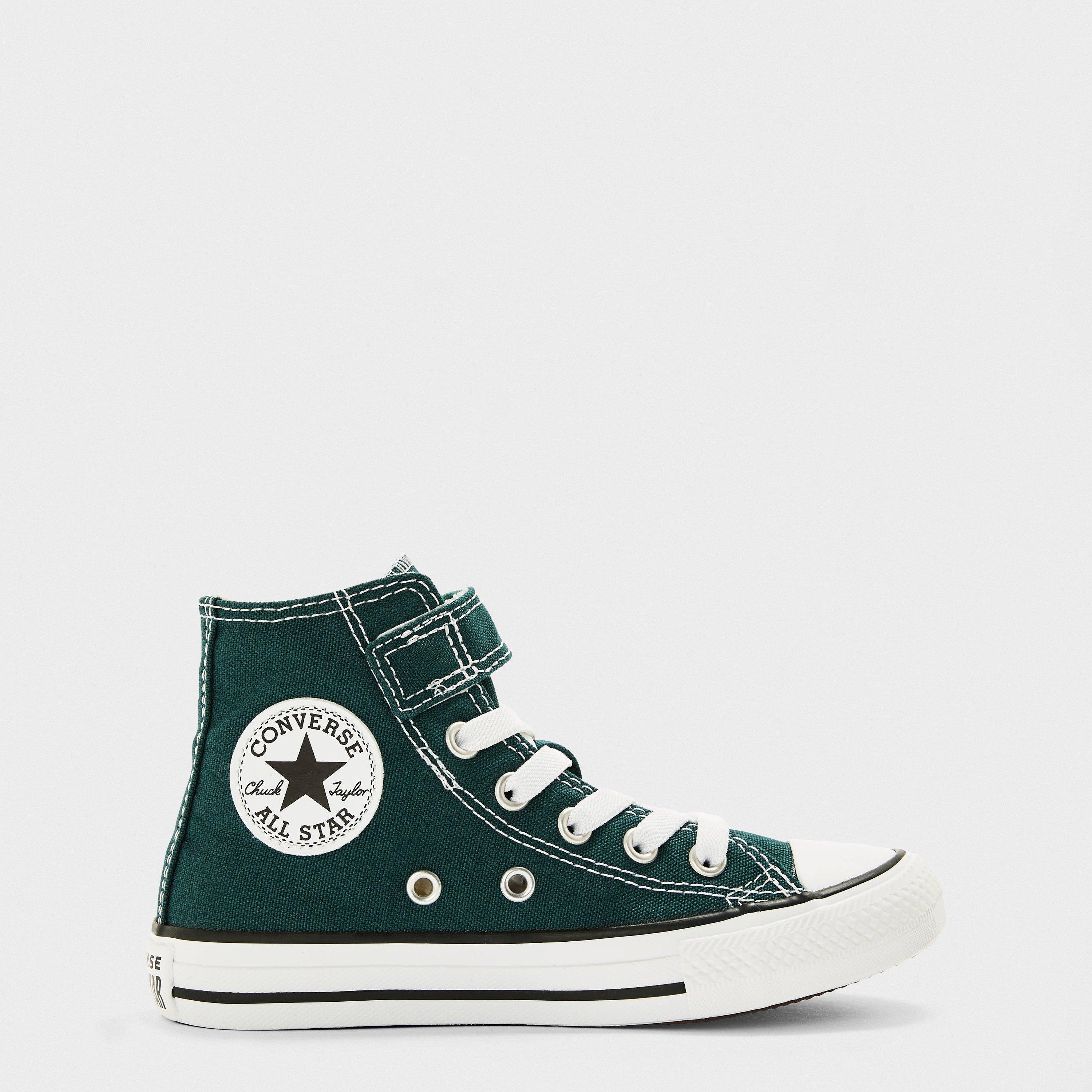 Converse  Kids ' Canvas High-Top Trainers - Darkly Jade - C11 (29)