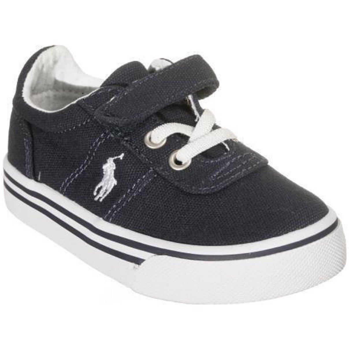 Polo Ralph Lauren Boys ' Canvas Low-Top Trainers - Navy/White - C13 (31)