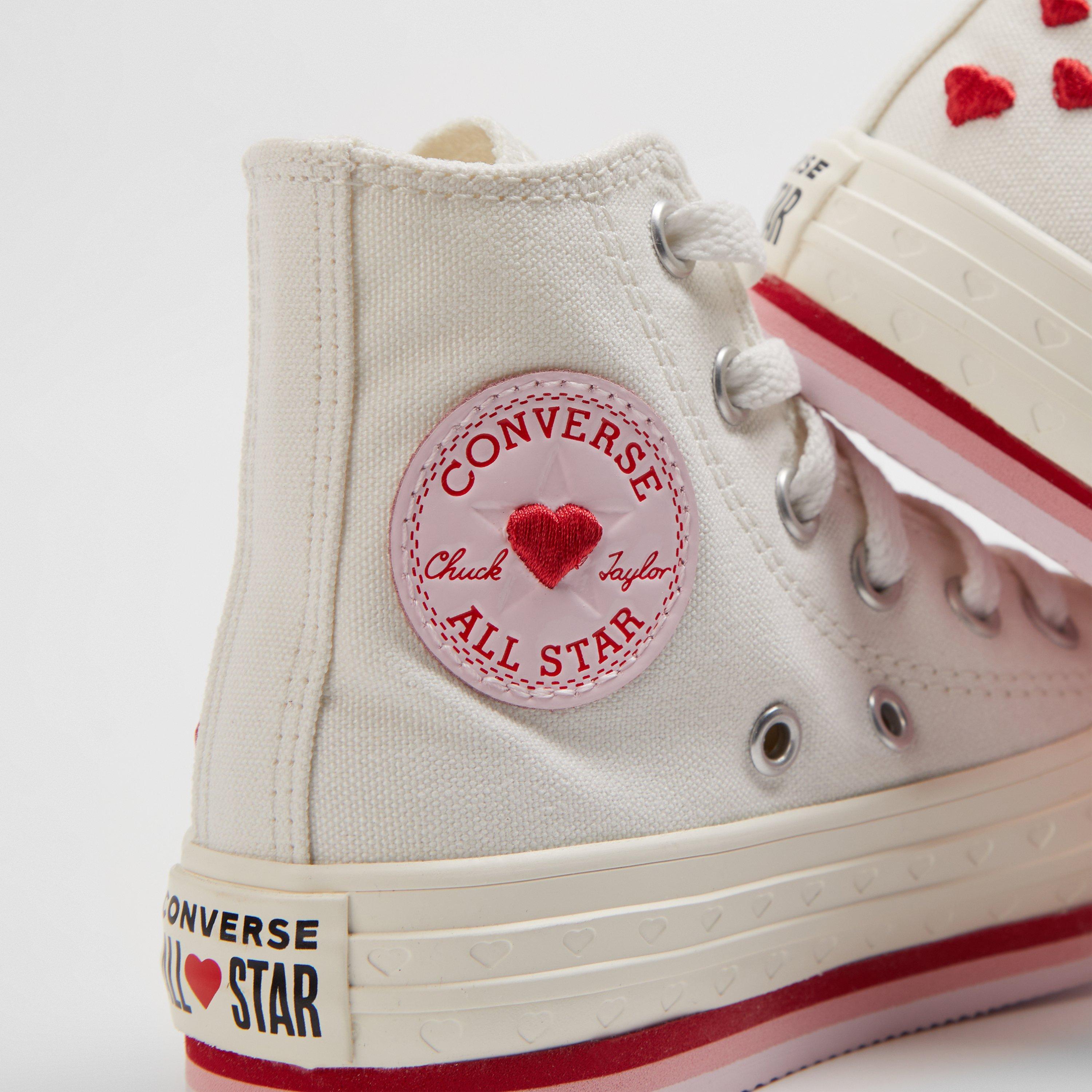 Vintage Wht 103 - Converse - Chuck Taylor All Star Lift Valentines Day Platform Trainers Childrens - 3