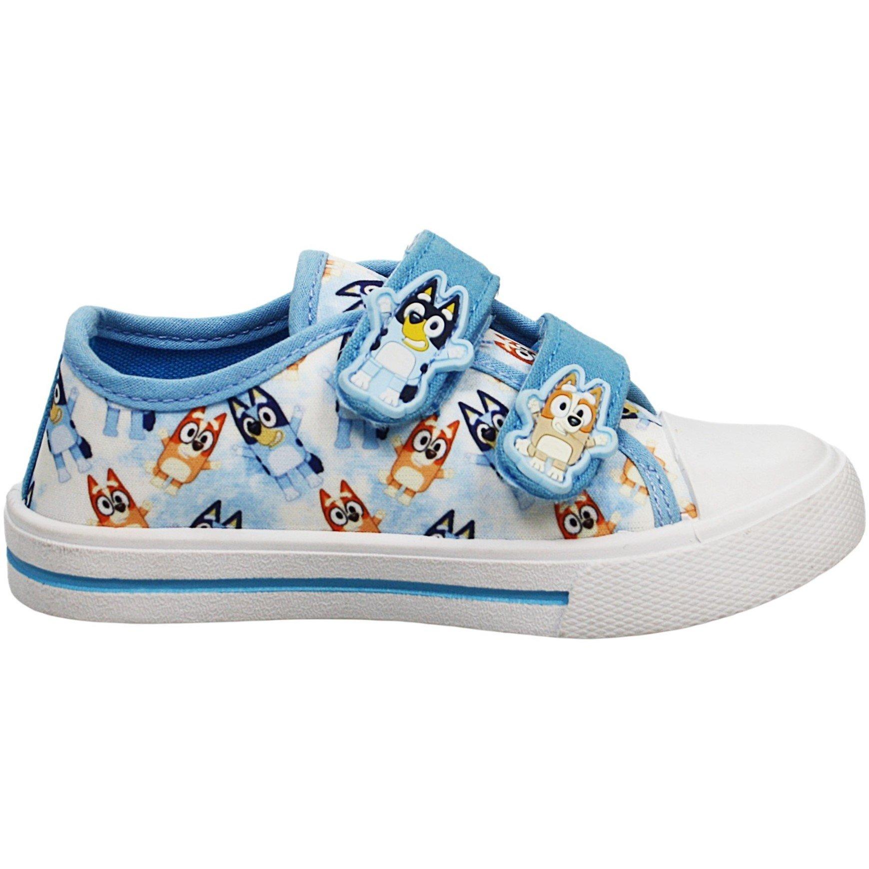 Bluey  Kids Kids' Canvas Low Trainers - White/Blue - C10 (28)