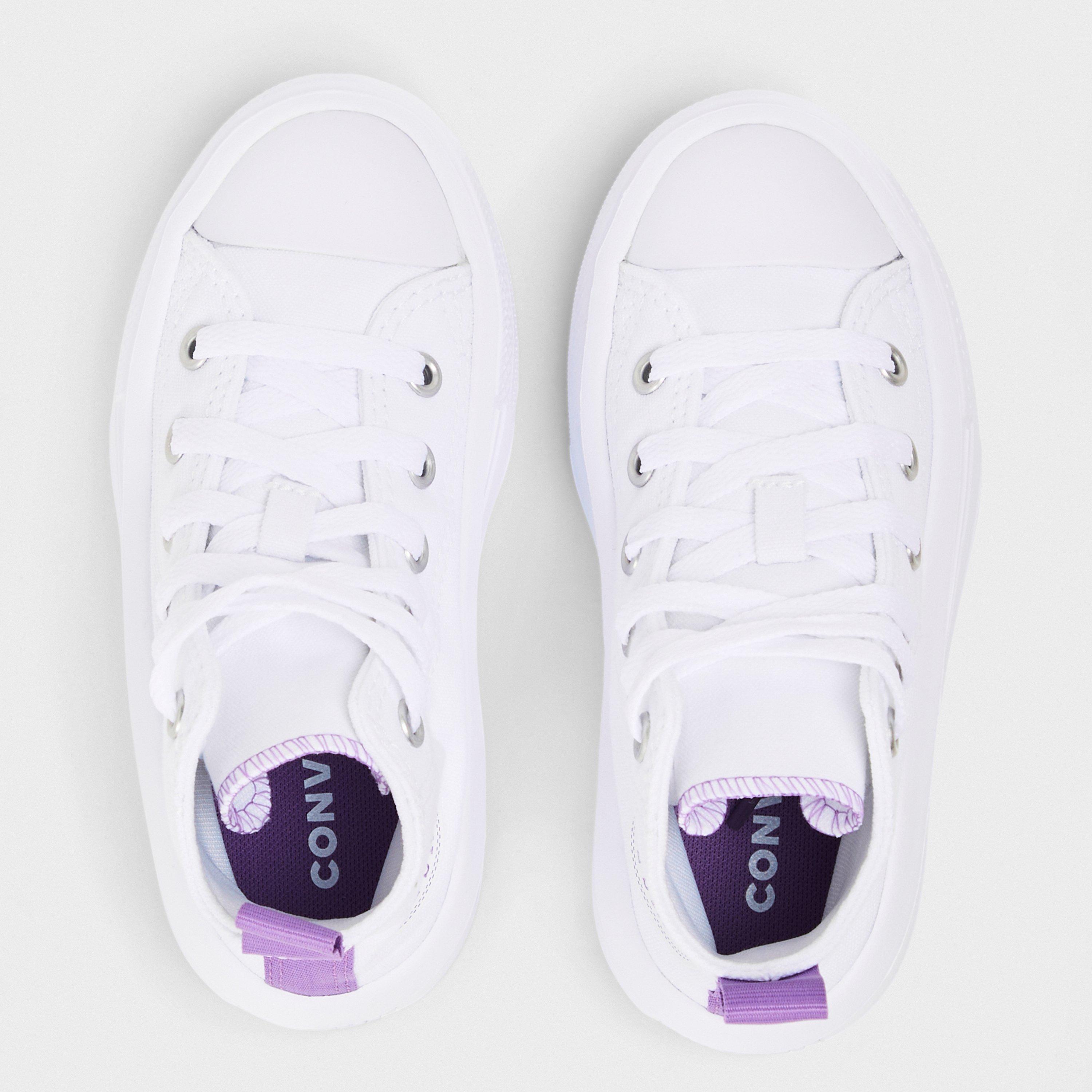 White Purpl 102 - Converse - Canvas High-Top Trainers - 4