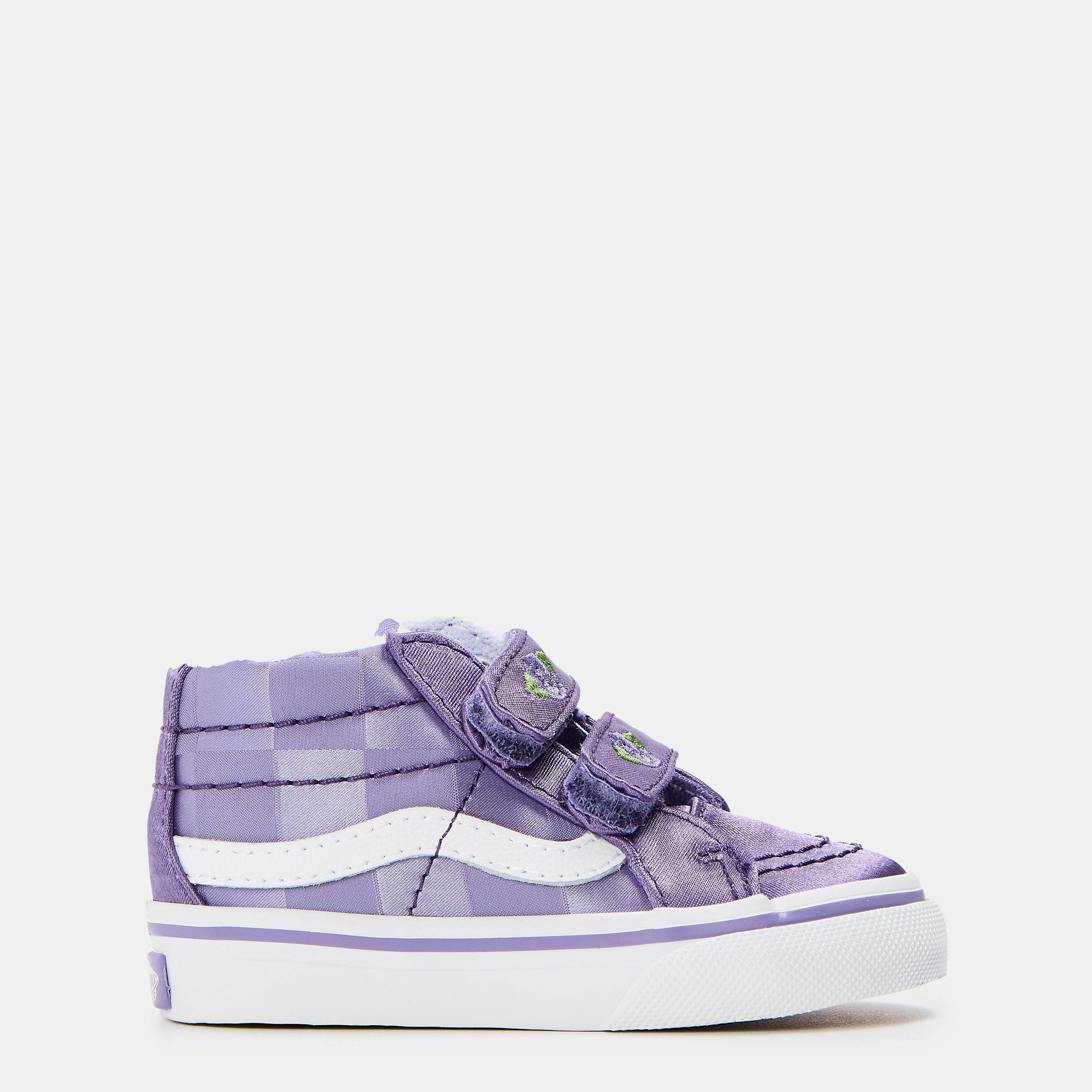 Paars/Wit - Vans - Unisex Kids' Mid Reissue V Satin Rose Purple Canvas High-Top Trainers - 1