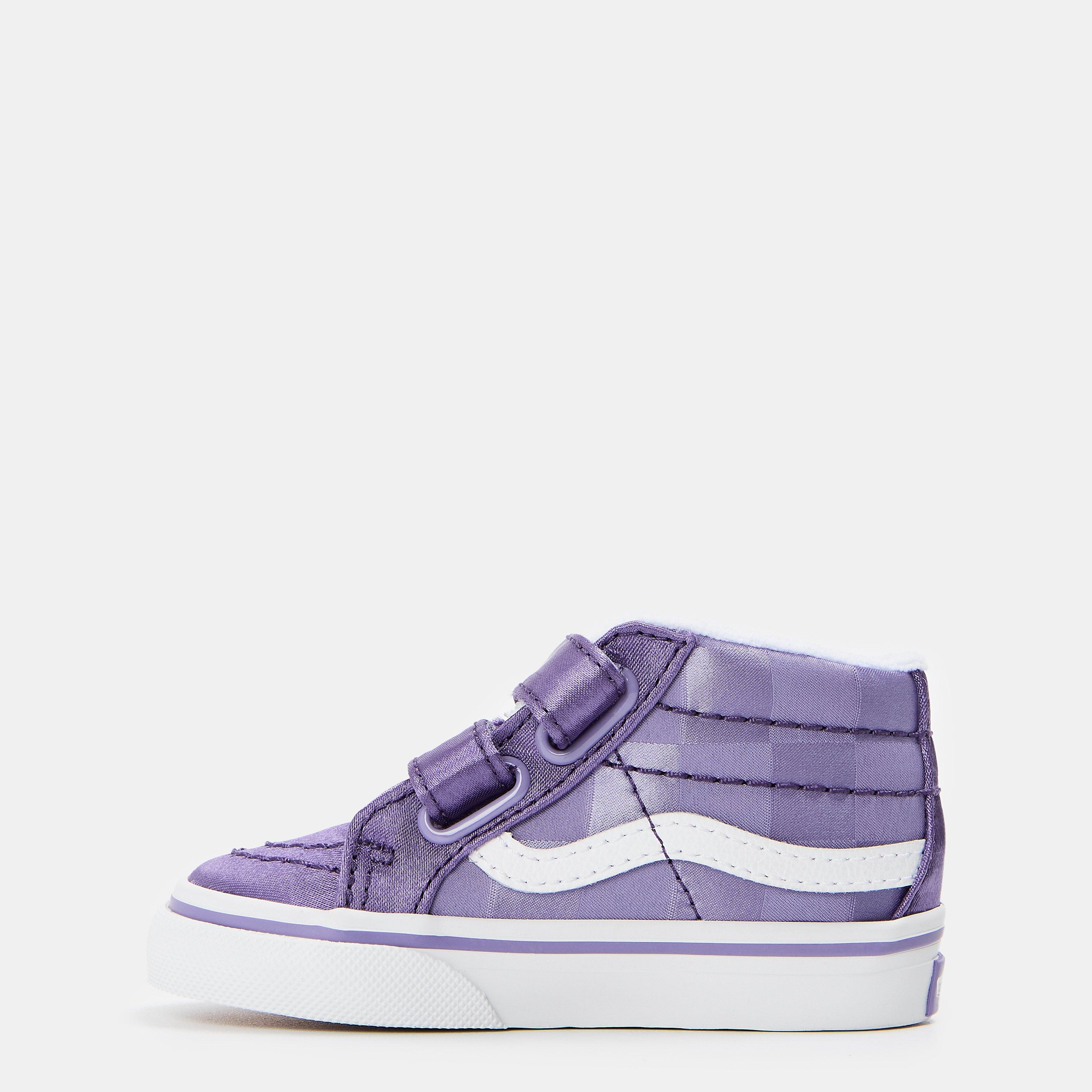 Purple/White - Vans - Kids' Mid Reissue V Satin Rose Purple Canvas High-Top Trainers - 2