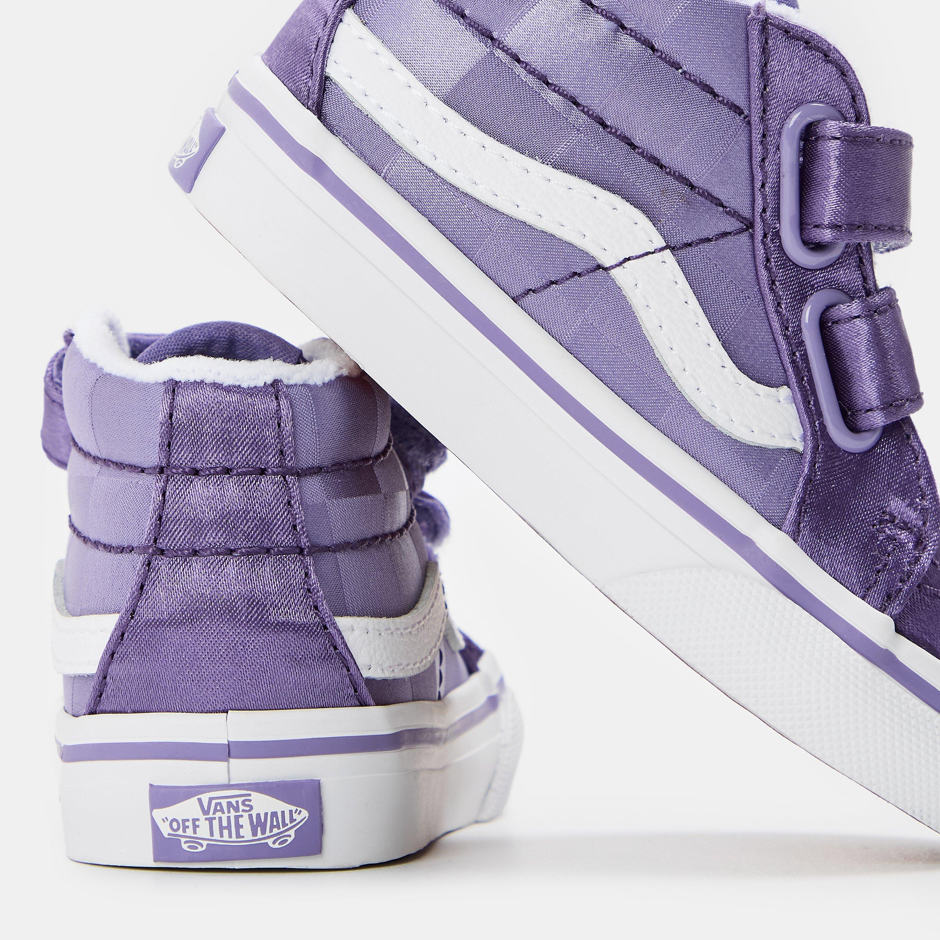 Purple/White - Vans - Kids' Mid Reissue V Satin Rose Purple Canvas High-Top Trainers - 3