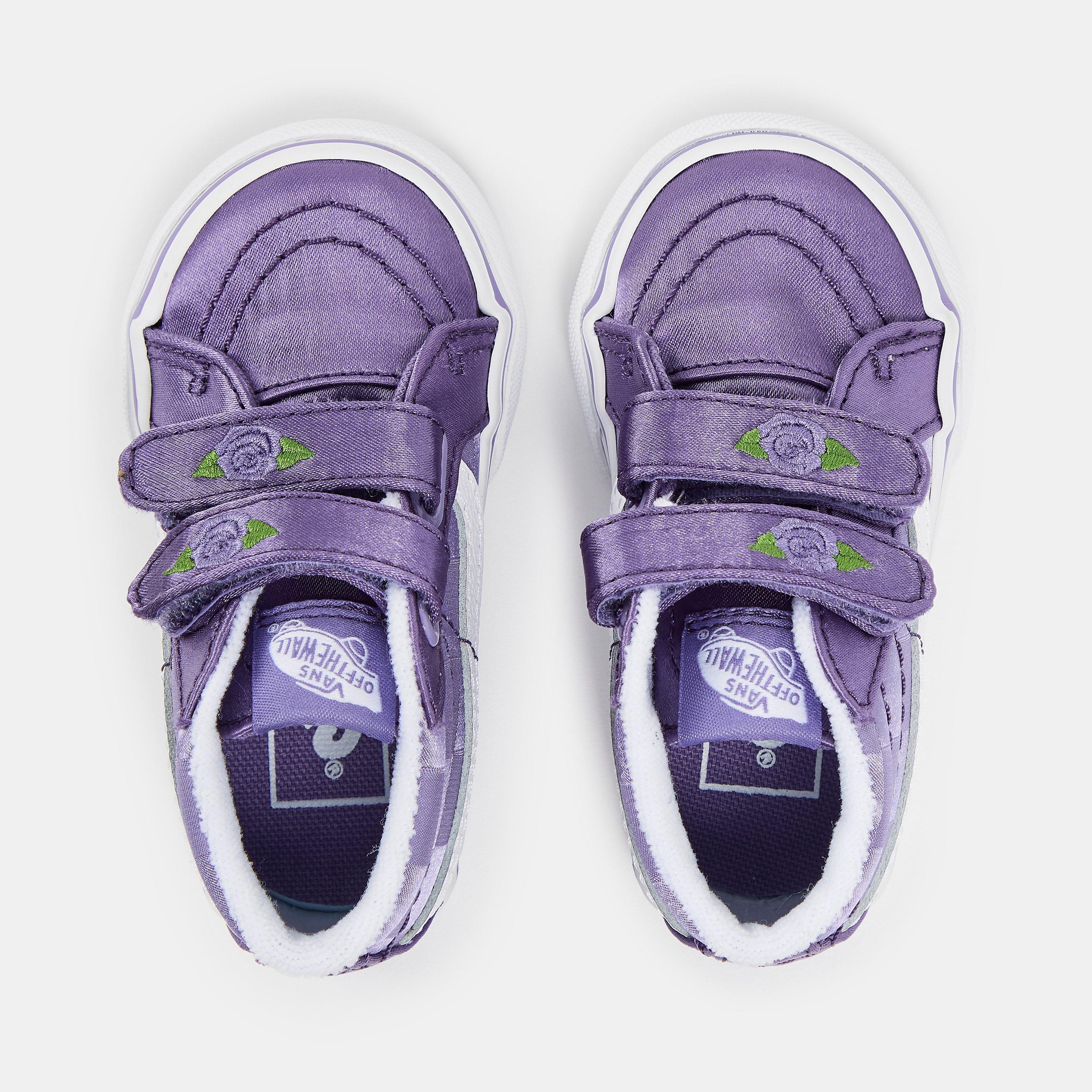 Purple/White - Vans - Kids' Mid Reissue V Satin Rose Purple Canvas High-Top Trainers - 4