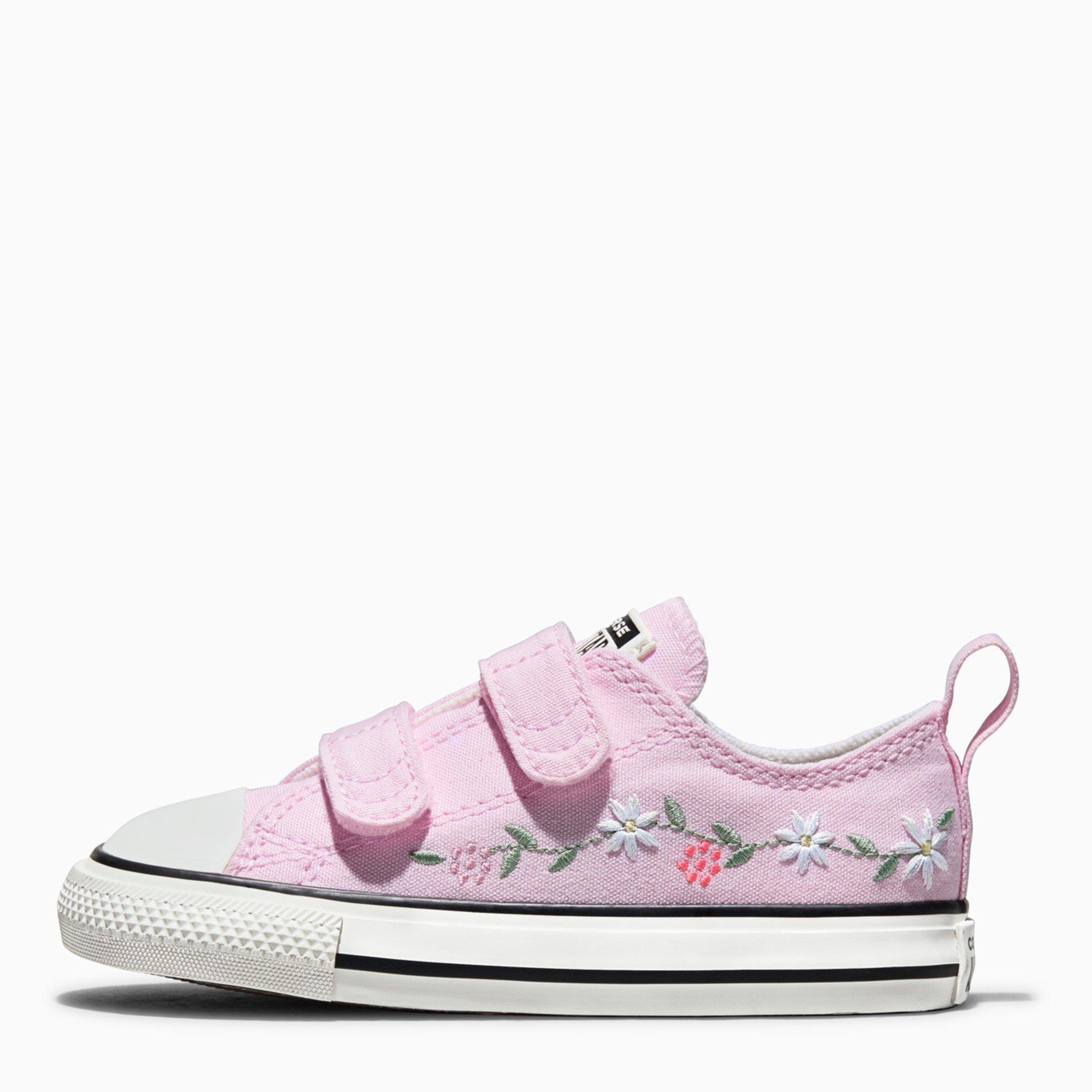 Pink/White/Blk - Converse - Kids' Canvas Trainers - 2