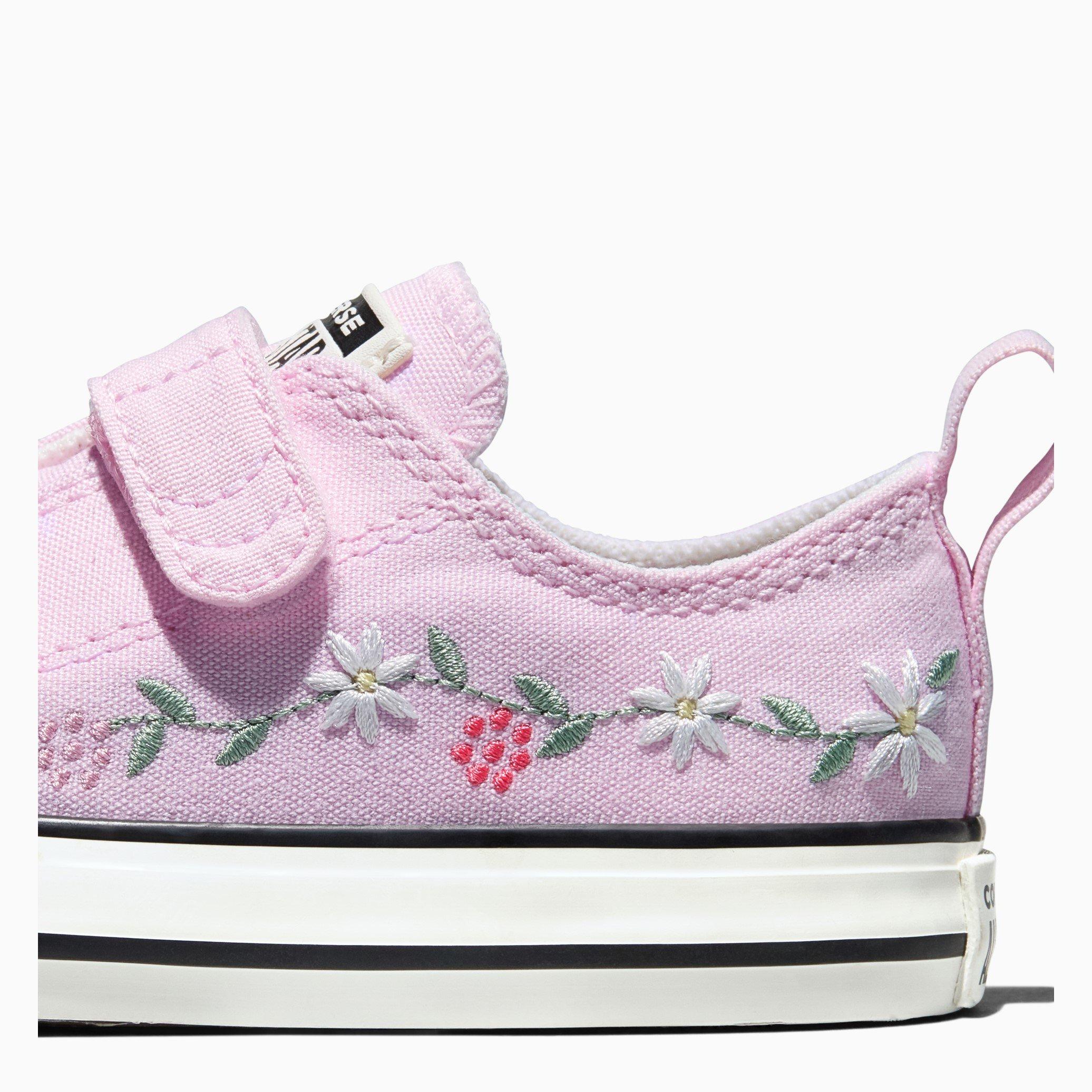 Pink/White/Blk - Converse - Kids' Canvas Trainers - 3