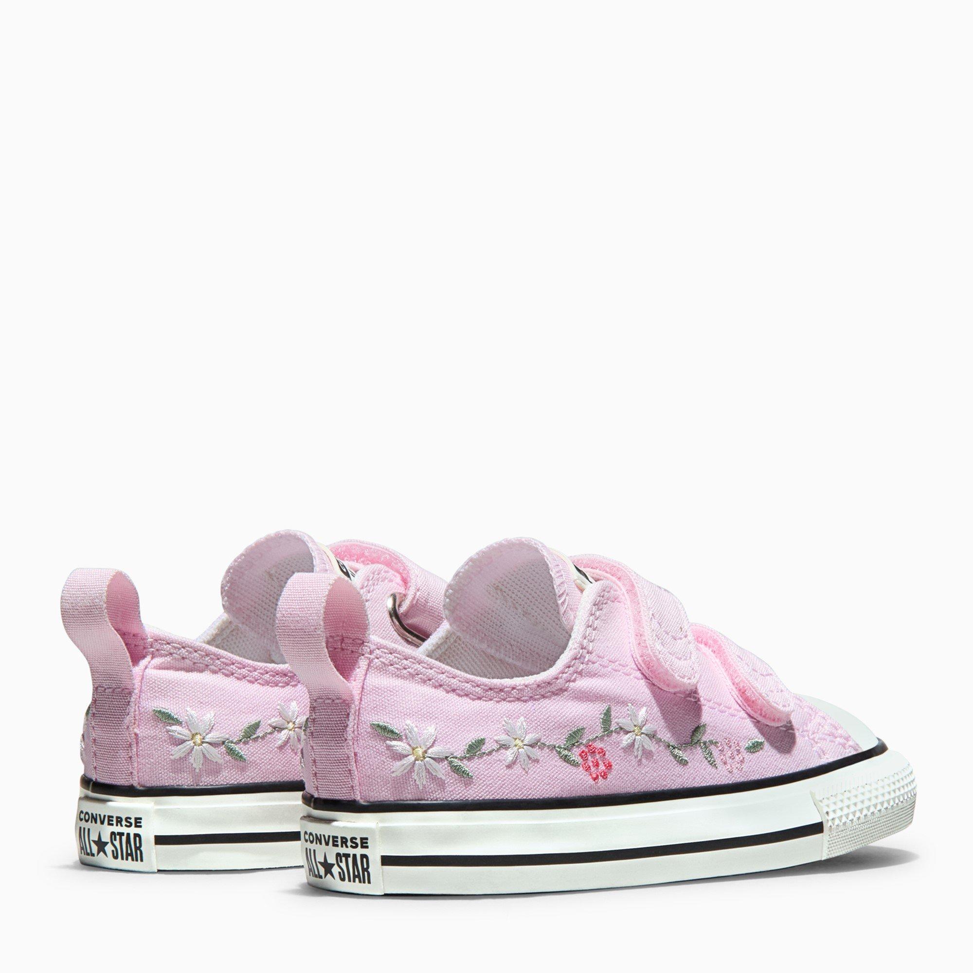 Pink/White/Blk - Converse - Kids' Canvas Trainers - 4