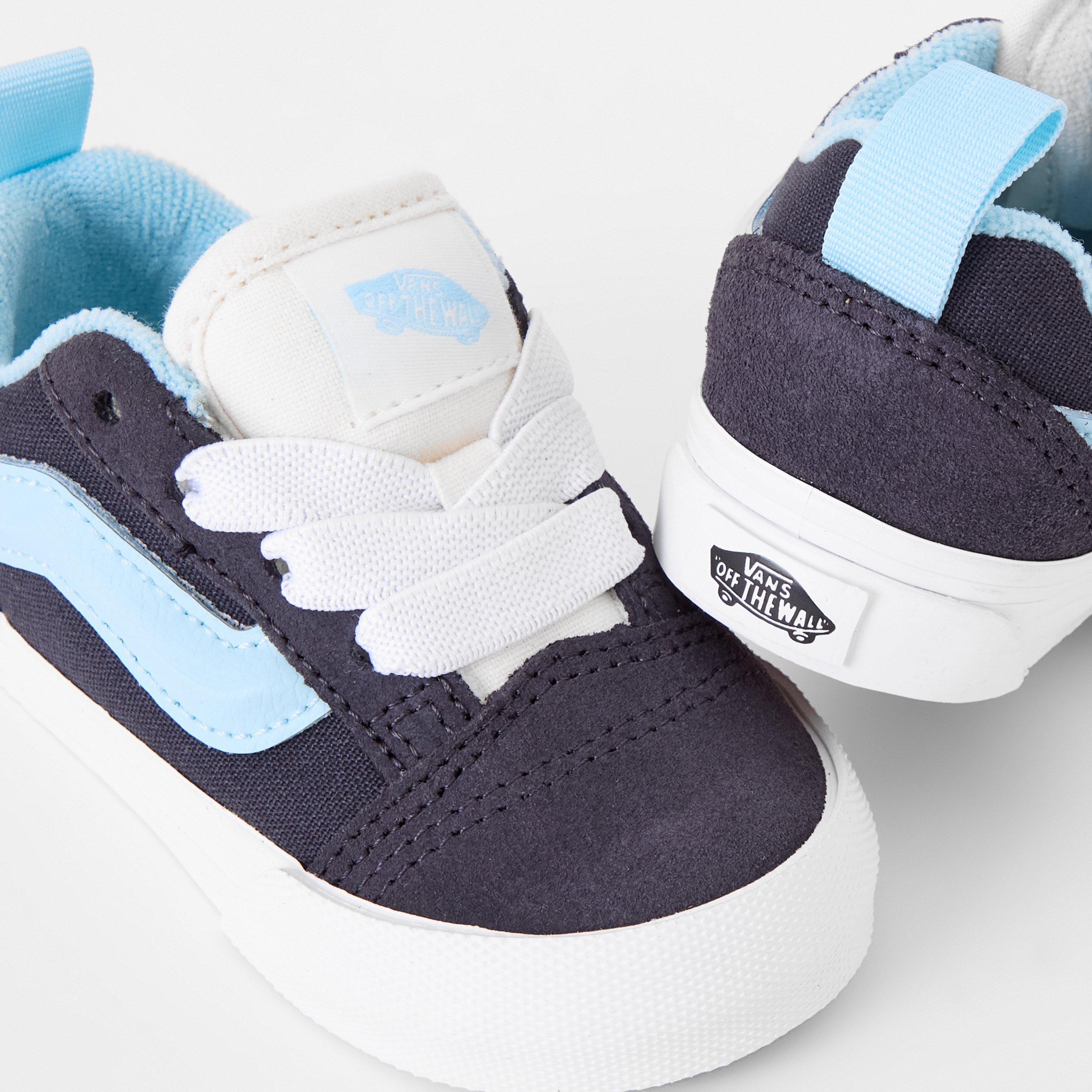 Gris/Bleu - Vans - Kids' Knu Skool Canvas Low Top Trainers - 3