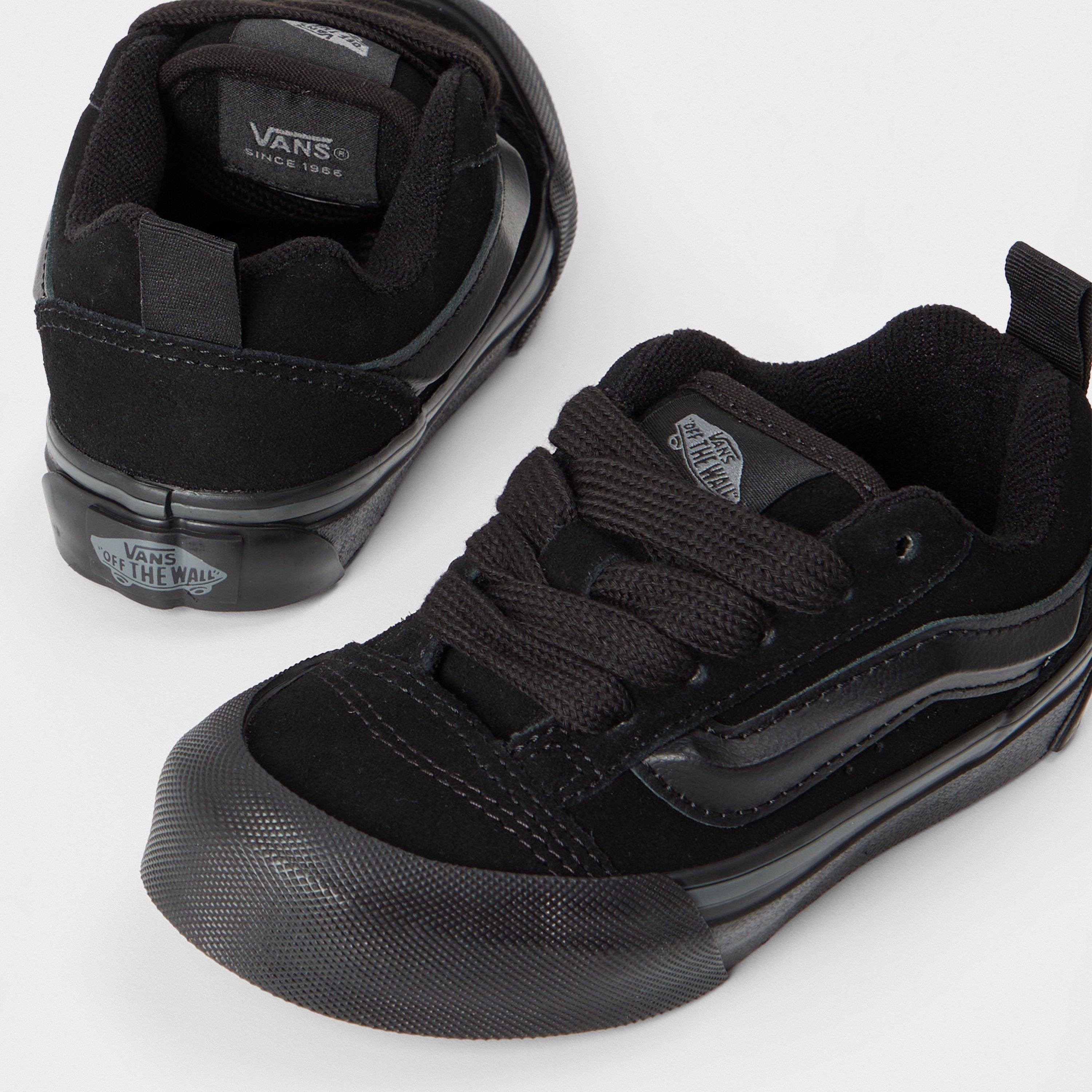 Blck/Castlerk - Vans - Kids' Knu Skool Black/Castlerock Canvas Low Trainers - 3