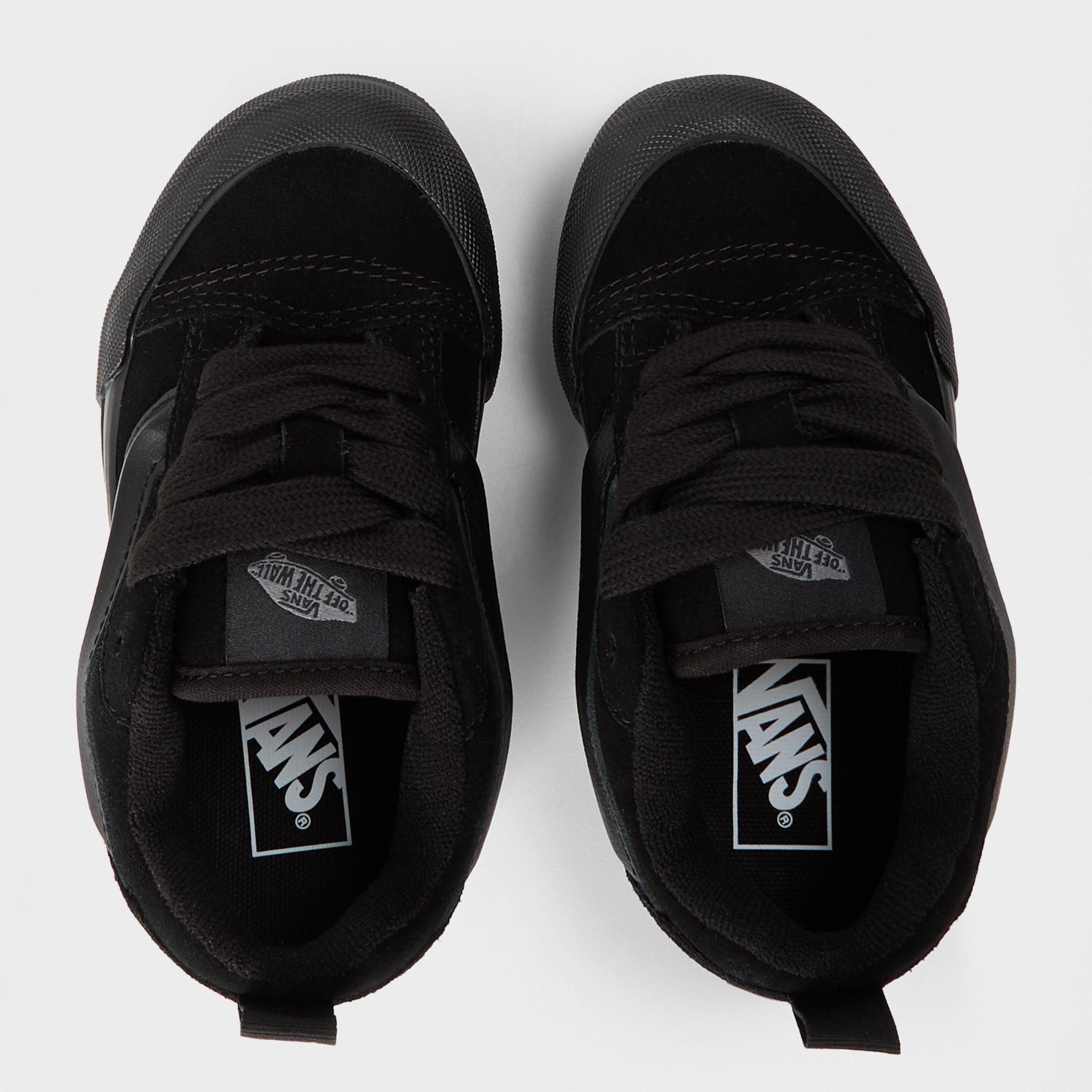 Blck/Castlerk - Vans - Kids' Knu Skool Black/Castlerock Canvas Low Trainers - 4