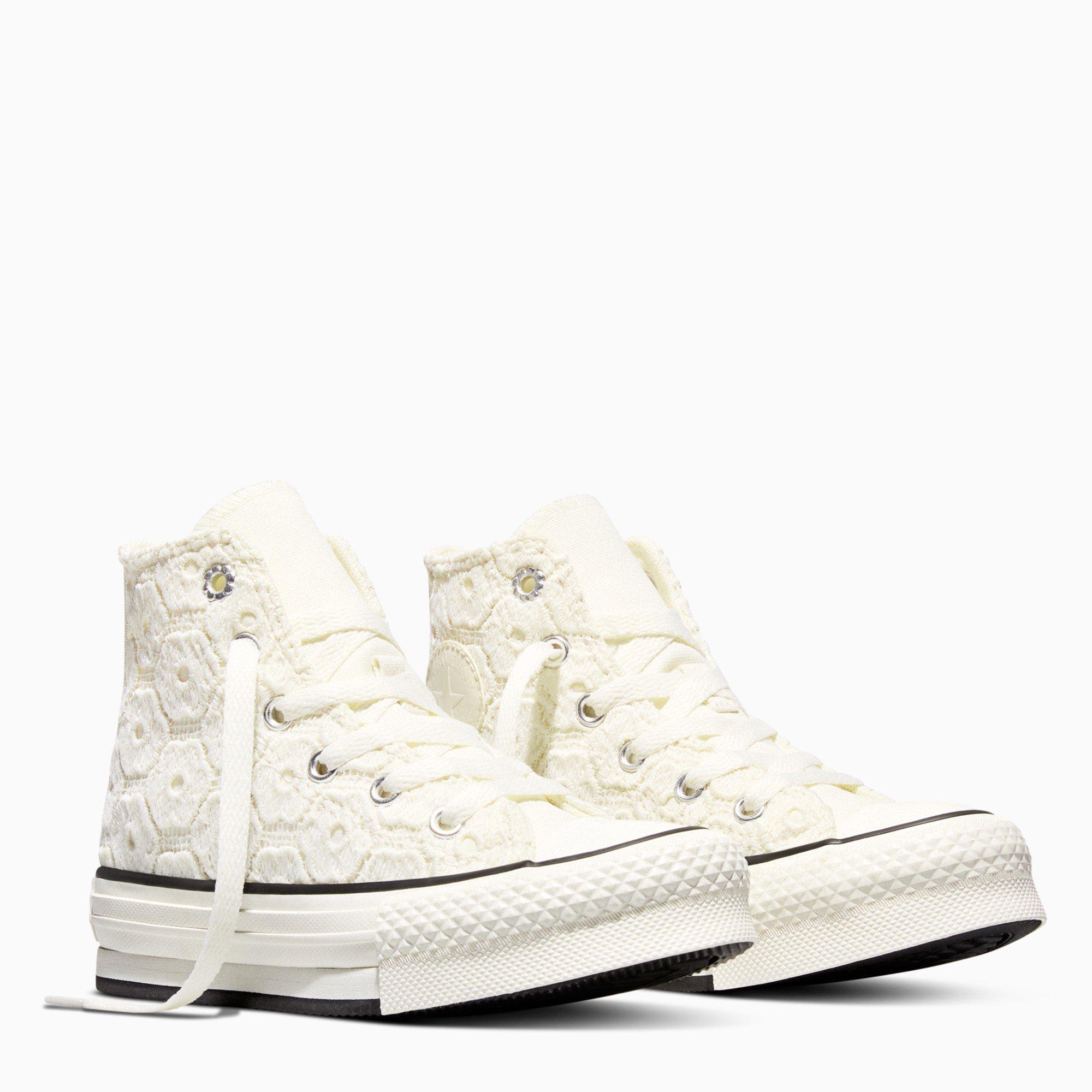 Egret/Black - Converse - Kids' Canvas High-Top Trainers - 3