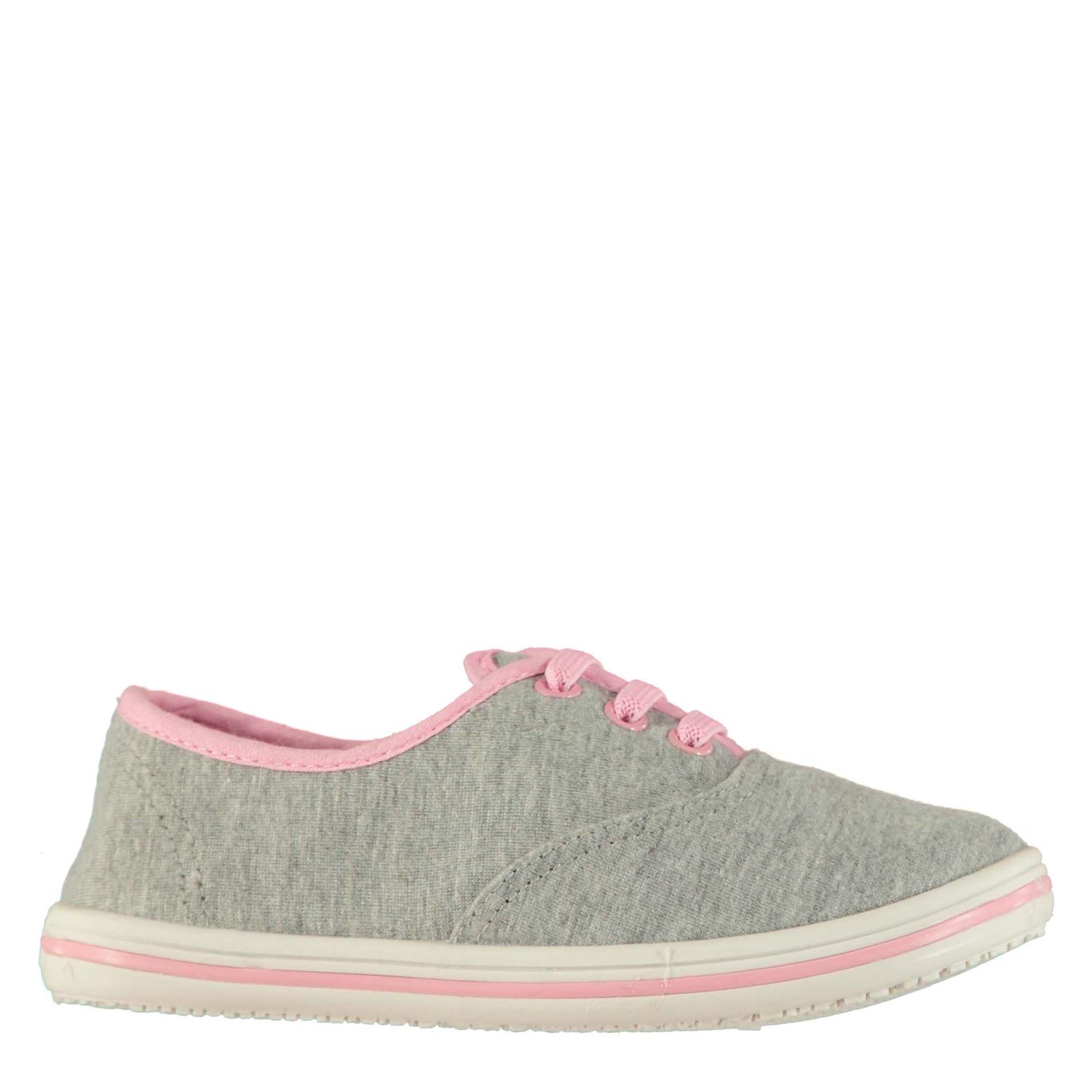 Grey Marl/Pink - Slazenger - Infants Canvas Pumps - 1