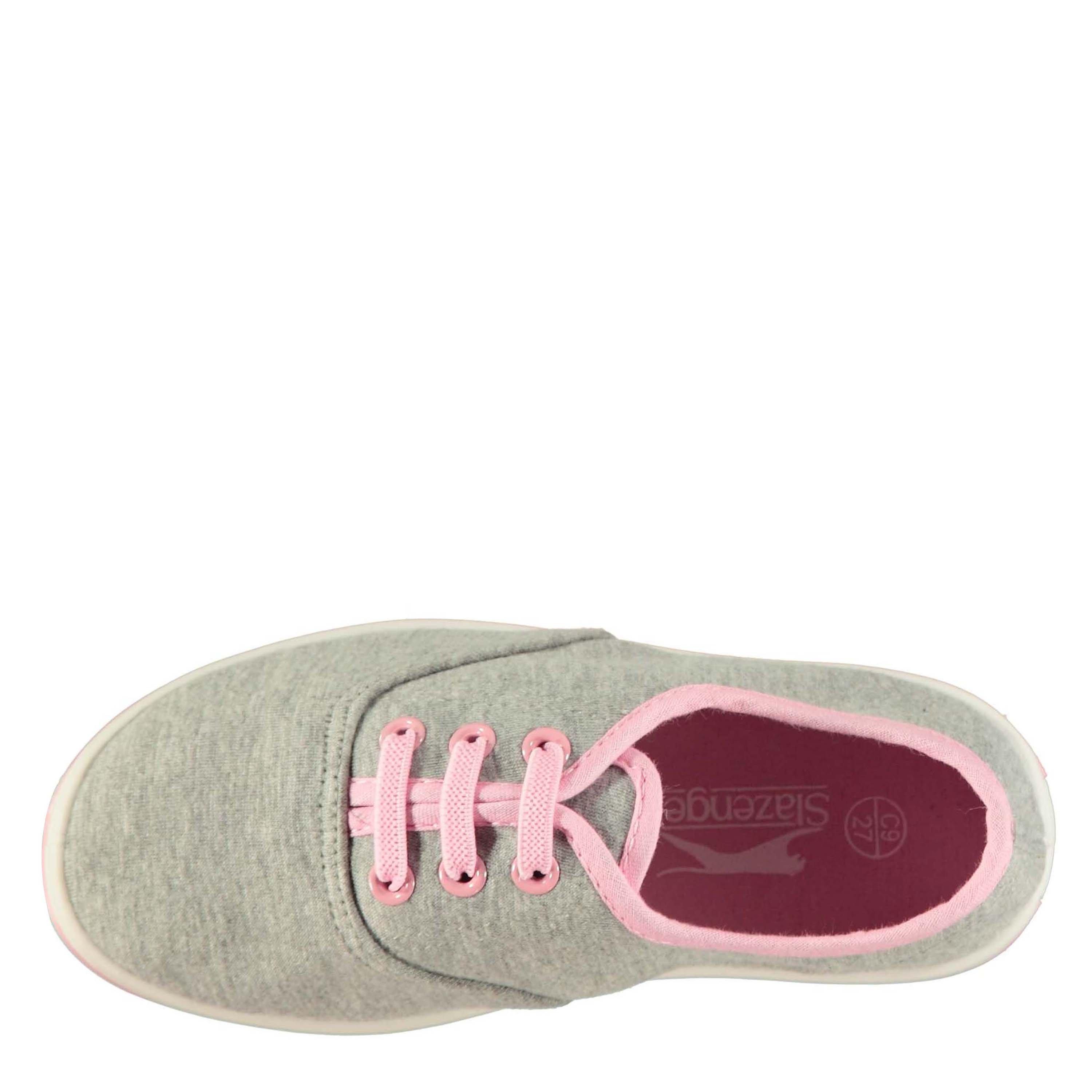 Grey Marl/Pink - Slazenger - Infants Canvas Pumps - 3