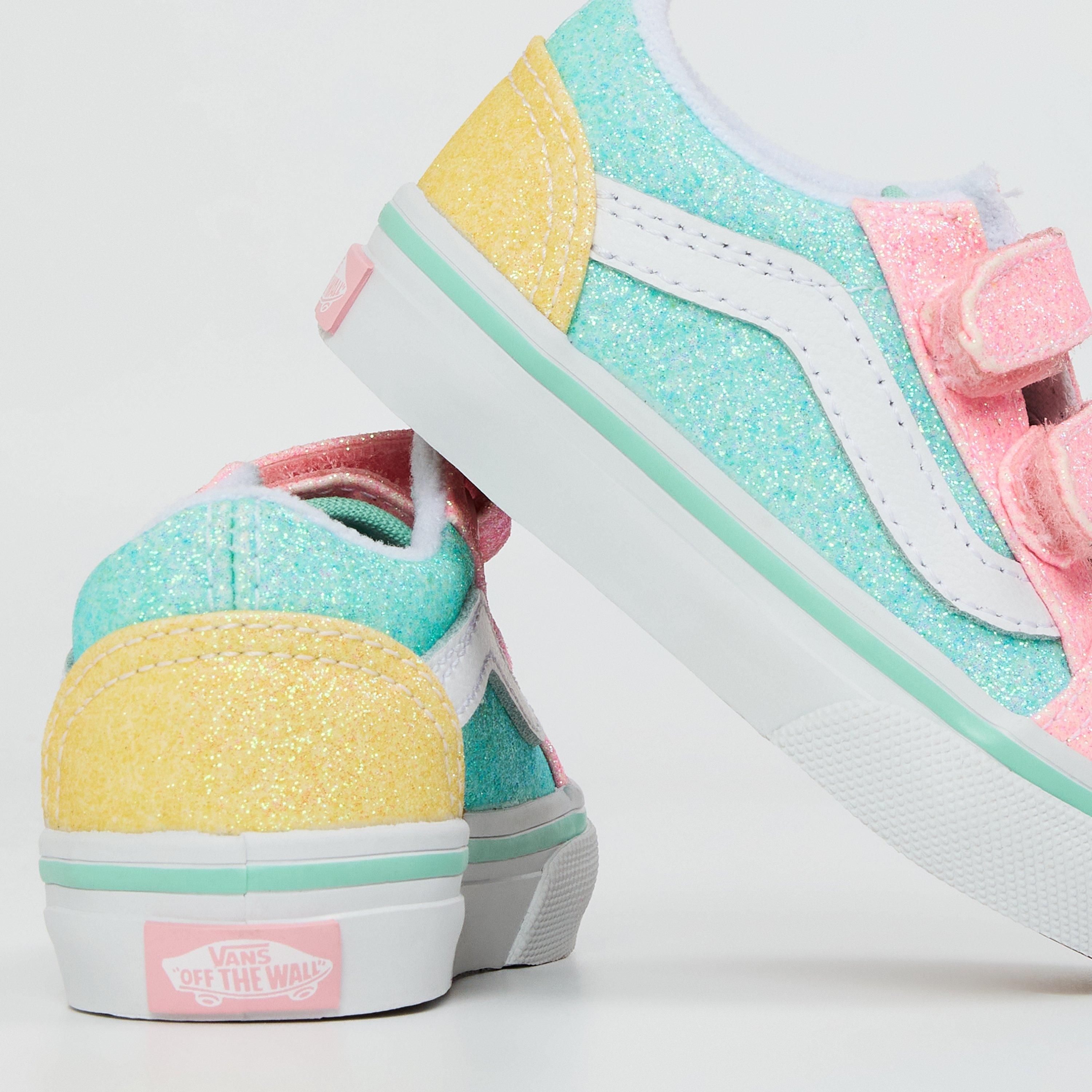 Vans Old Skool V Pastel Glitter Canvas Trainers Canvas Low USC