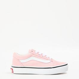 Vans Uy Old Skool Powder Pink/True White Canvas Trainers Unisex Kids