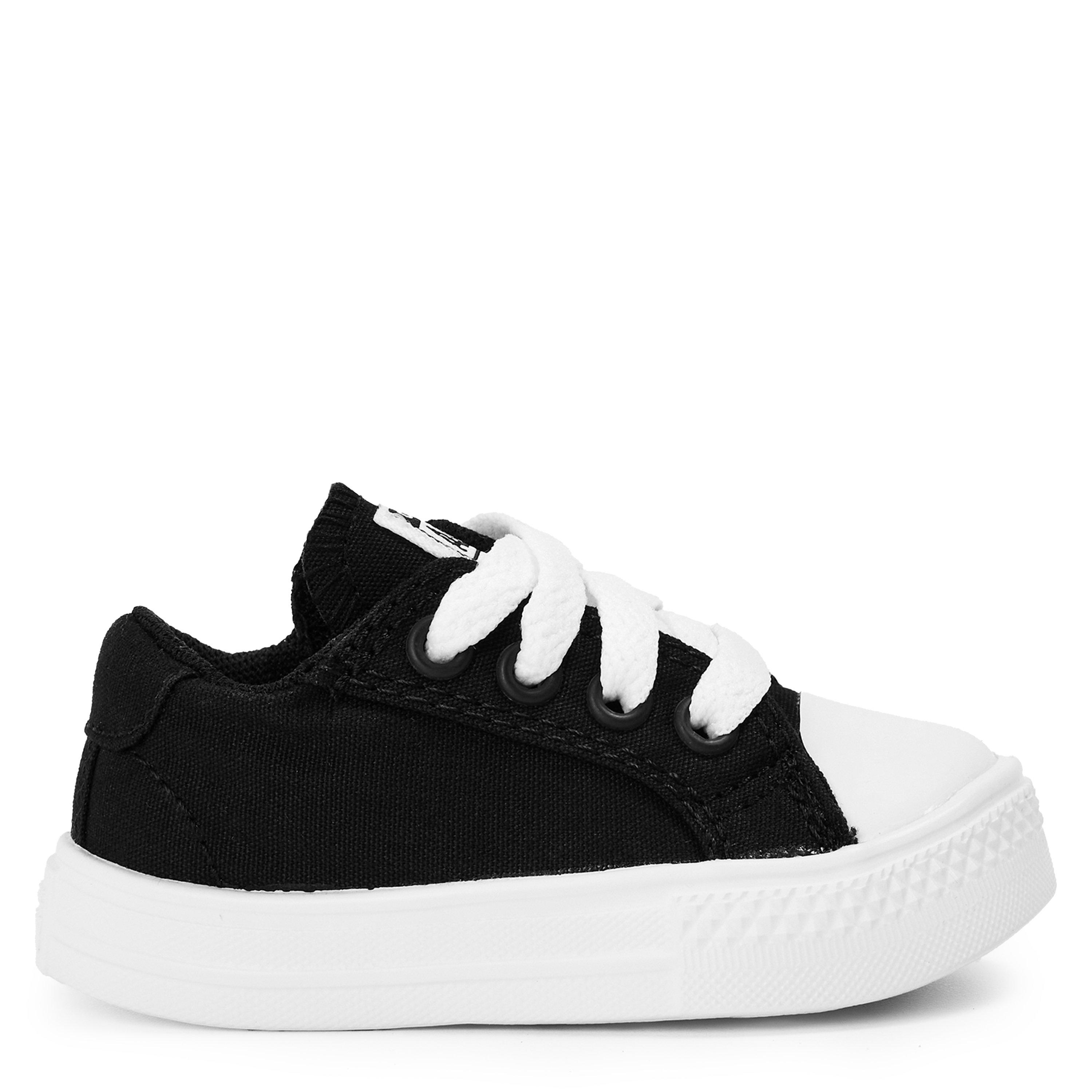 Converse  Infant Kids' Canvas Trainers - Black/White - 9 (25)