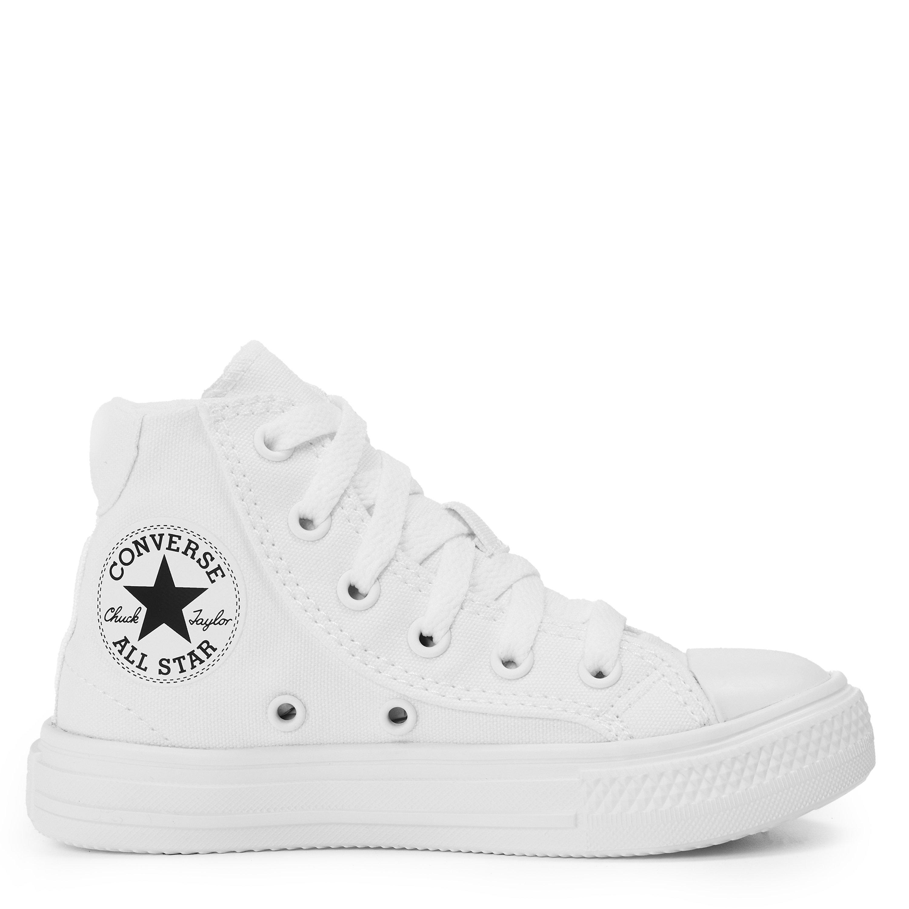 Converse  Kids Kids' Canvas High-Top Trainers - White - 12 (30)