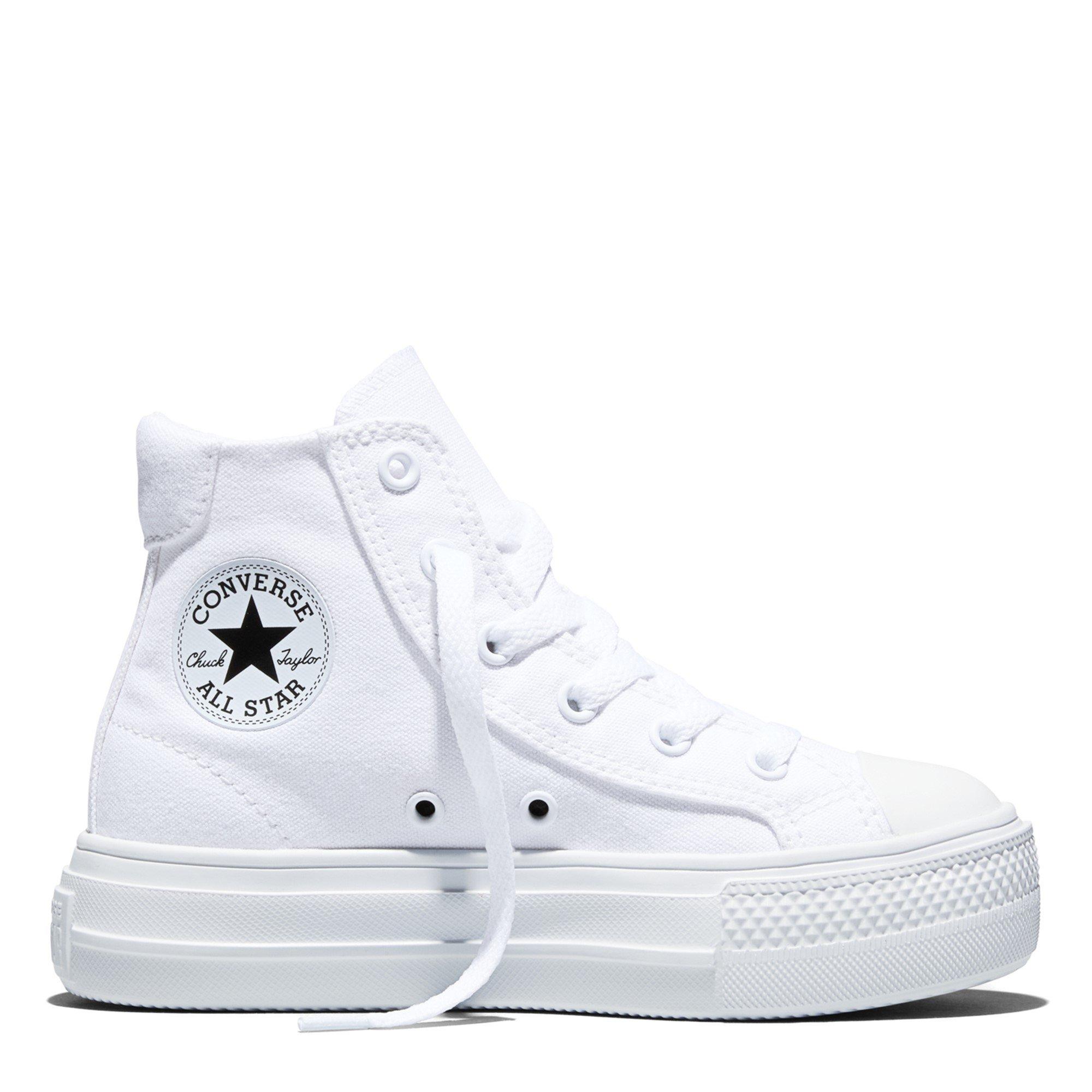 Converse  Kids Kids' Canvas High-Top Trainers - White - 12 (30)