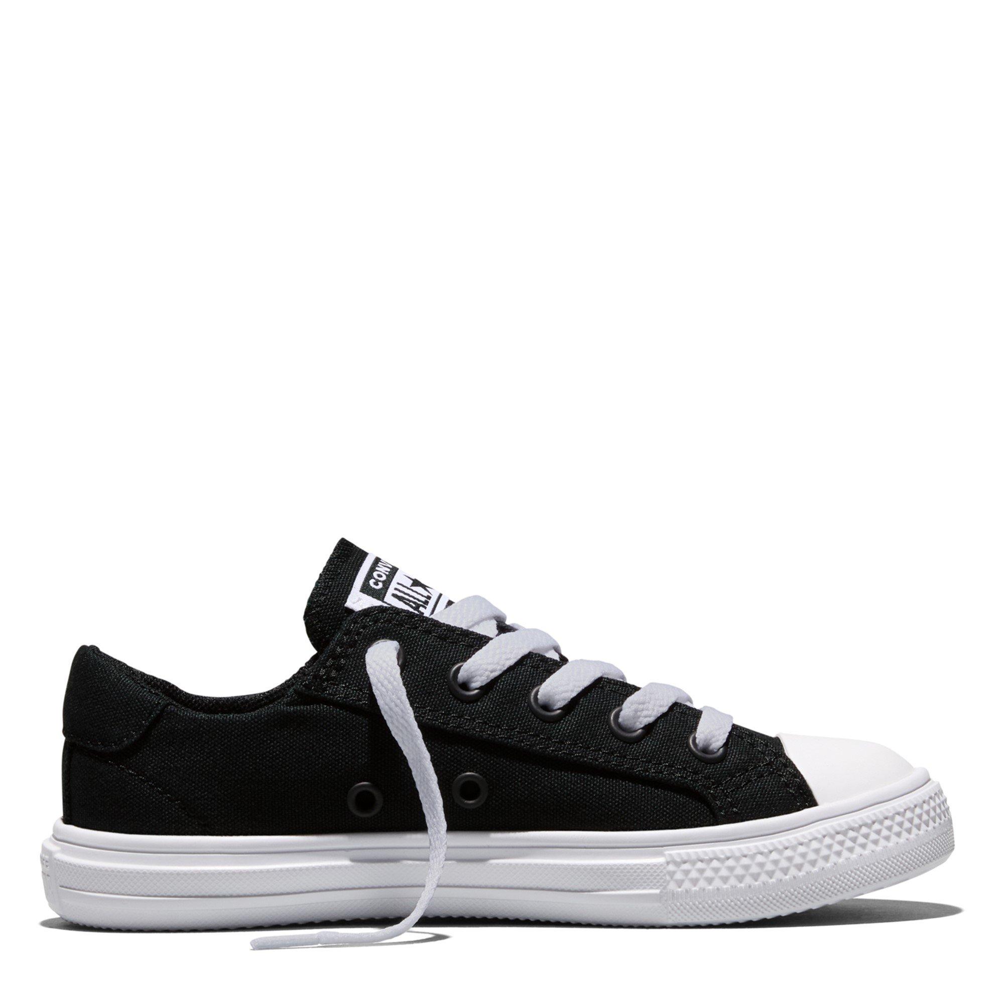 Converse  Kids Kids' Canvas Trainers - Black/White - 10 (27)