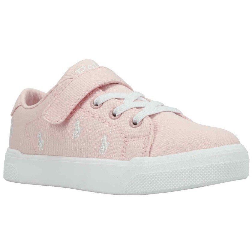 Polo Ralph Lauren  Pink/White Kids' Canvas Trainers - C5 (21.5)