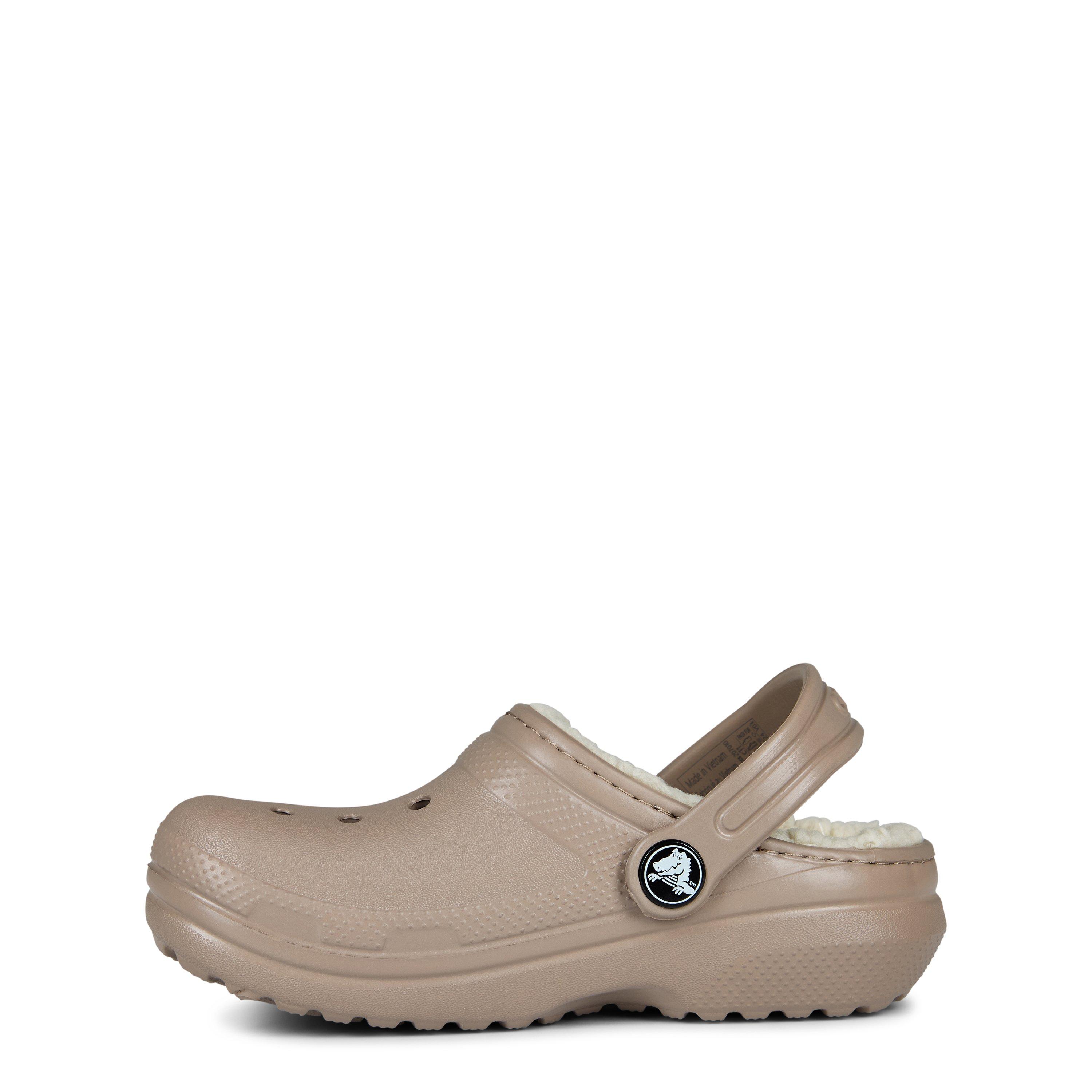 Mushroom/Bone - Crocs - Kids' Classic Lined Clogs - 3