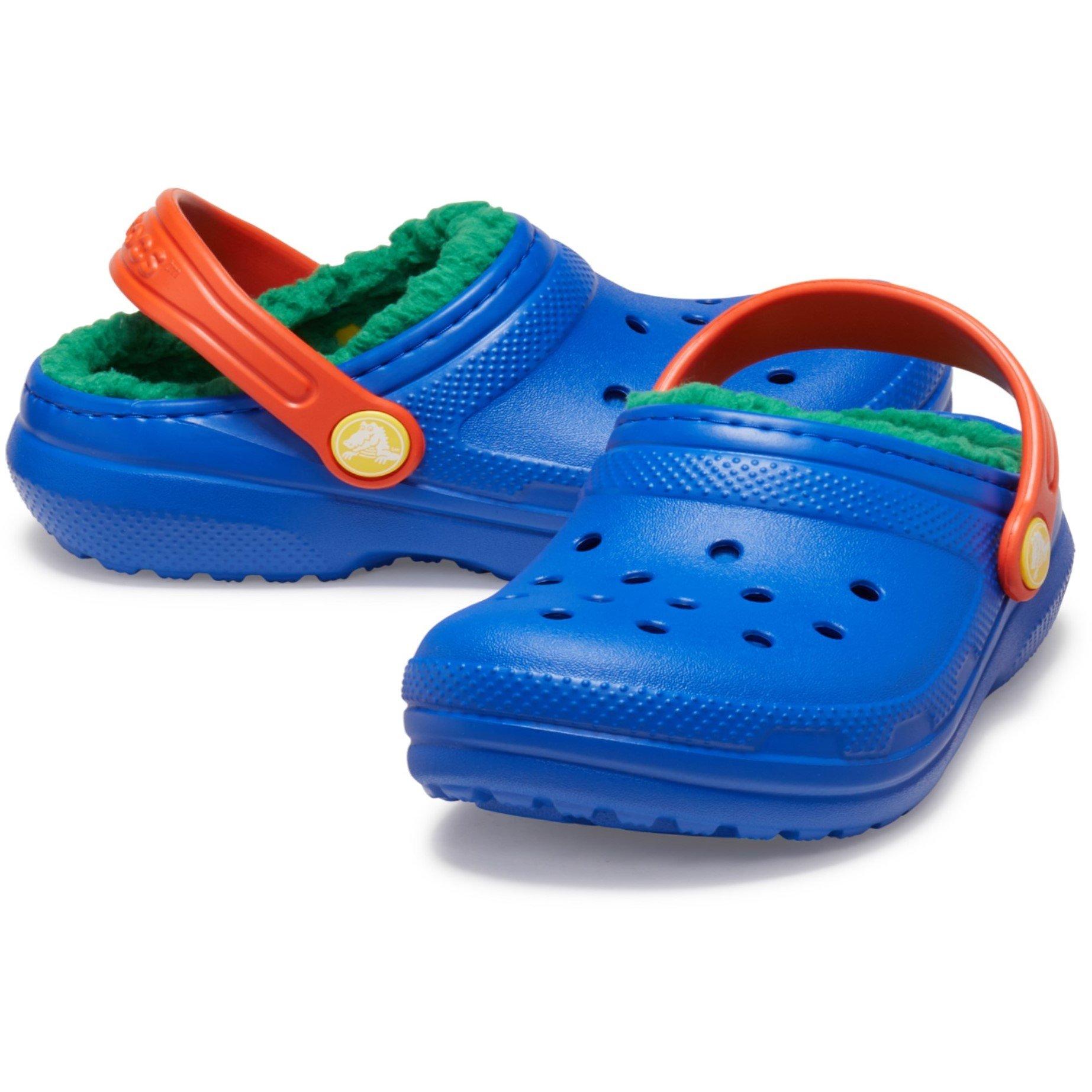 Blue Bolt/Multi - Crocs - Crocs Classic Lined Clogs Childrens - 2