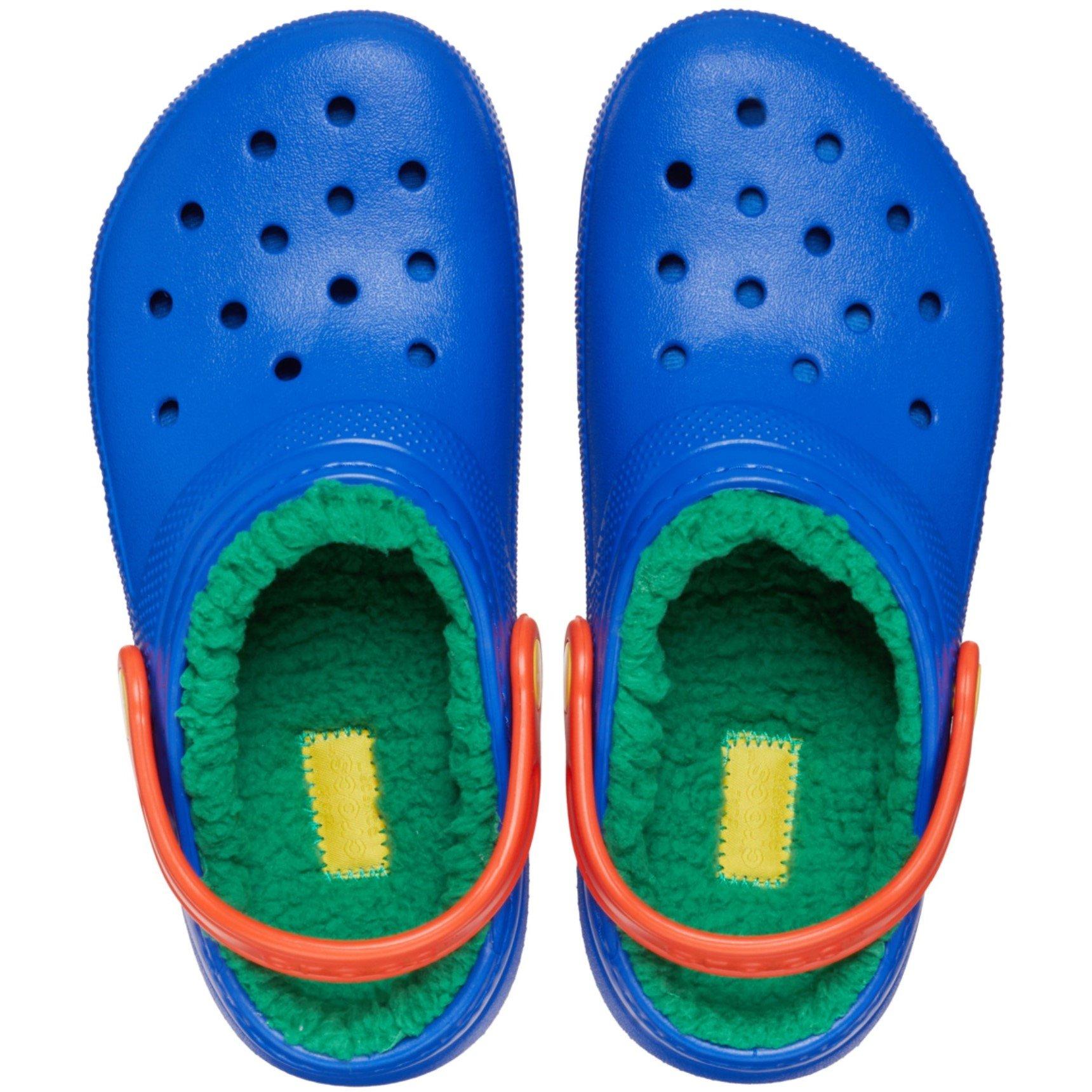Blue Bolt/Multi - Crocs - Crocs Classic Lined Clogs Childrens - 4