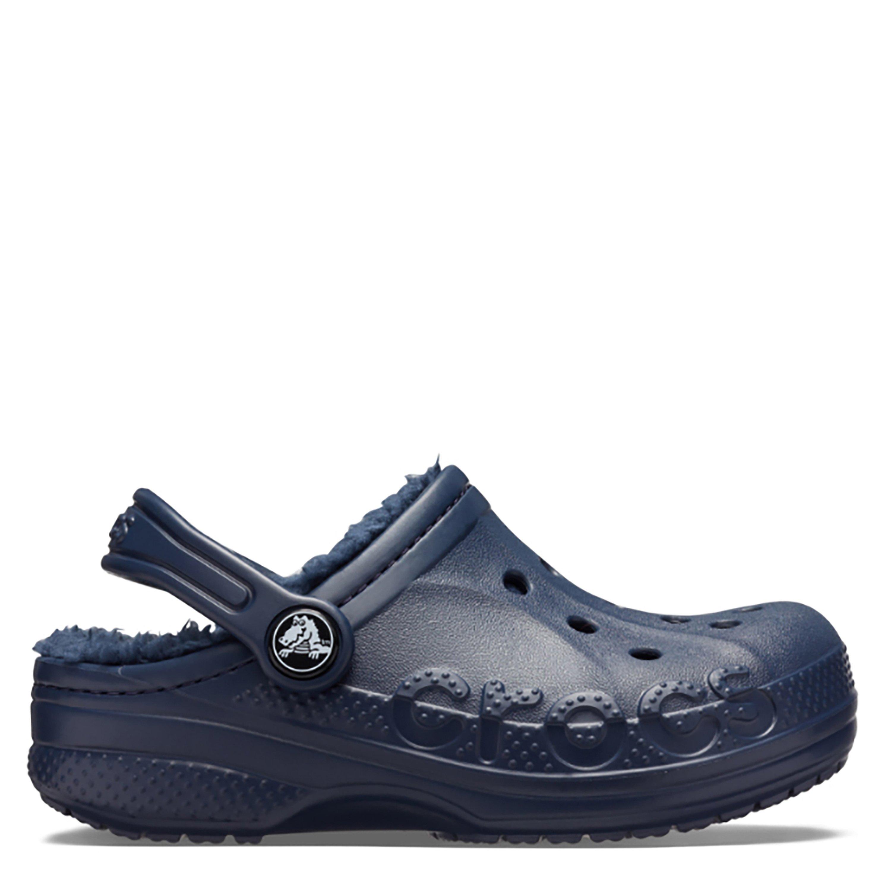Azul Marinho - Crocs - Kids' Baya Lined Mule Slippers - 1