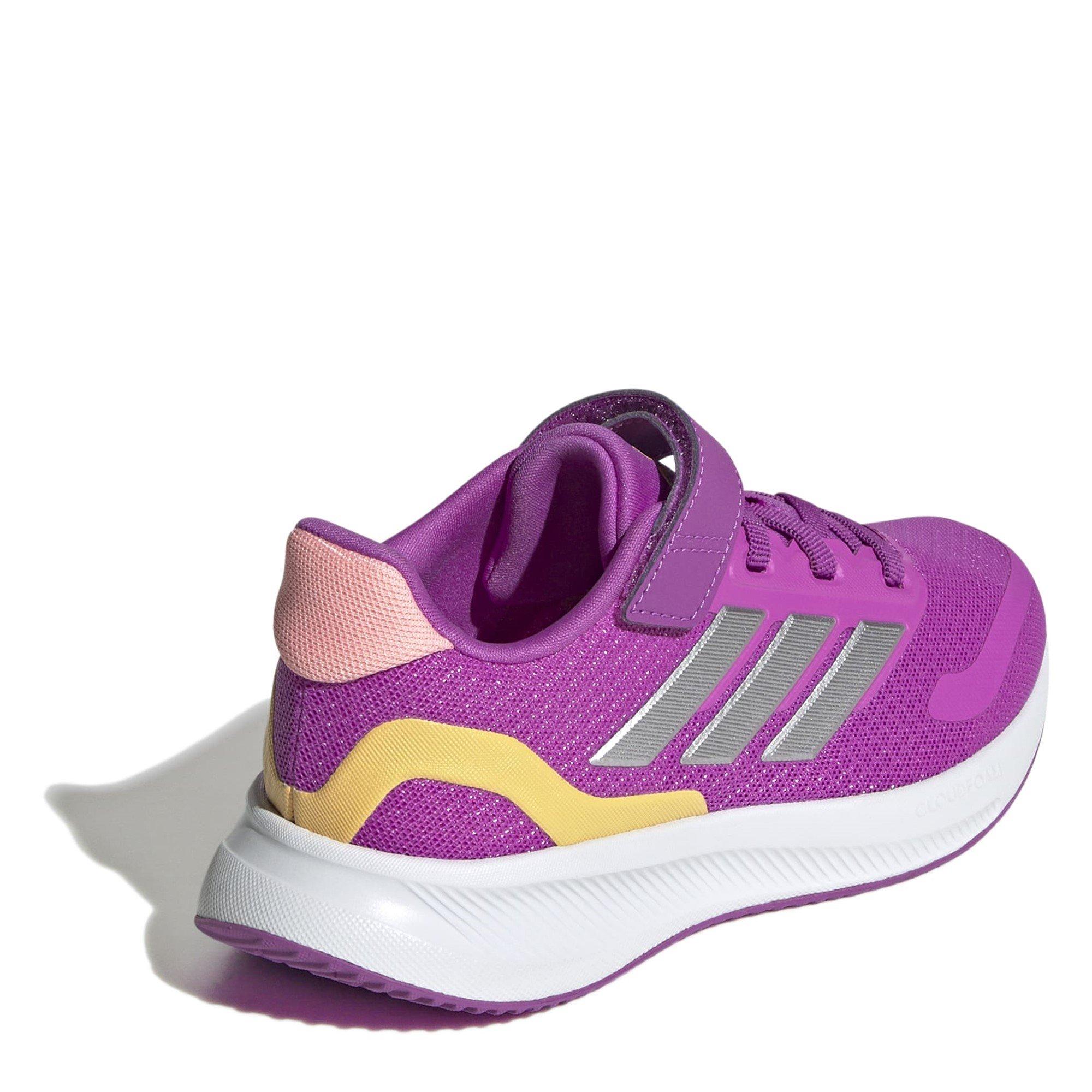 Purple/Silver - adidas - Runfalcon 5 Juniors Running Shoes - 4