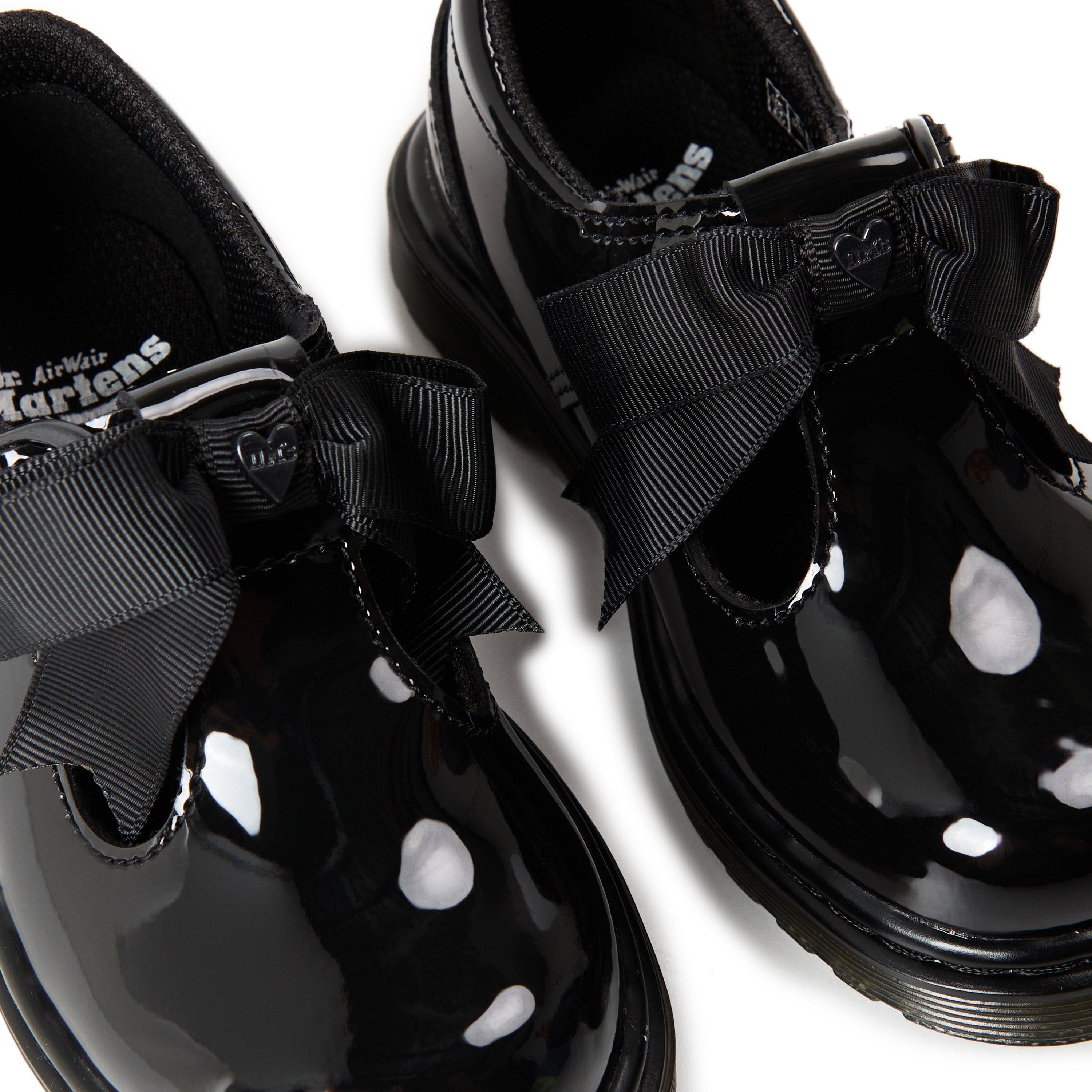 Black Patent - Dr Martens - Kids' Polley II Bow Infant Ballet Pump - 3