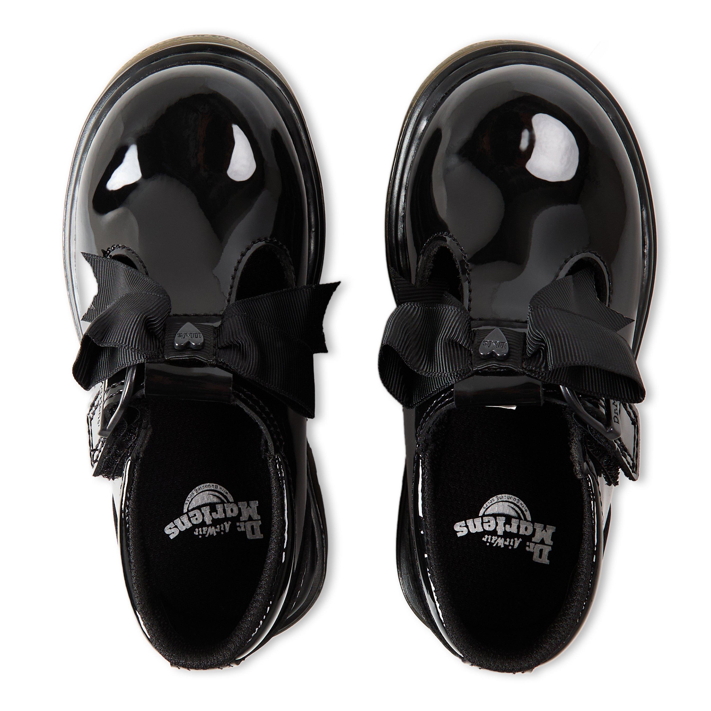Black Patent - Dr Martens - Kids' Polley II Bow Infant Ballet Pump - 4