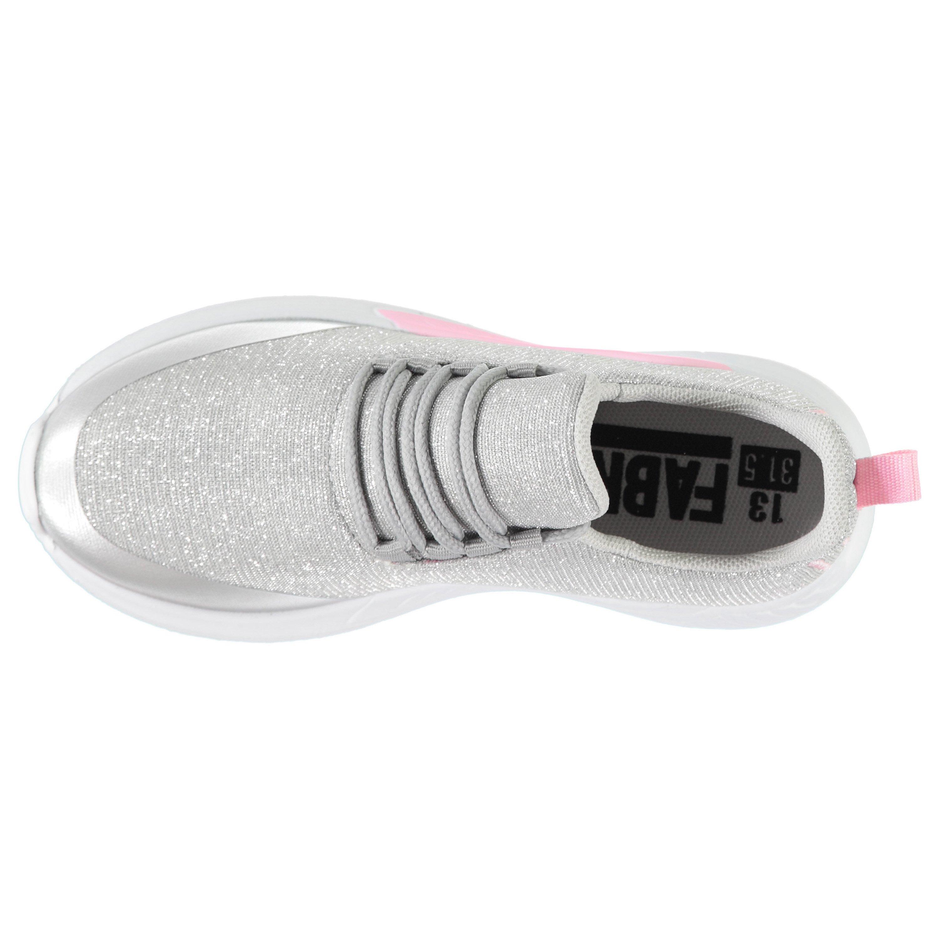 Silver/Pink - Fabric - Santo Childrens Trainers - 3
