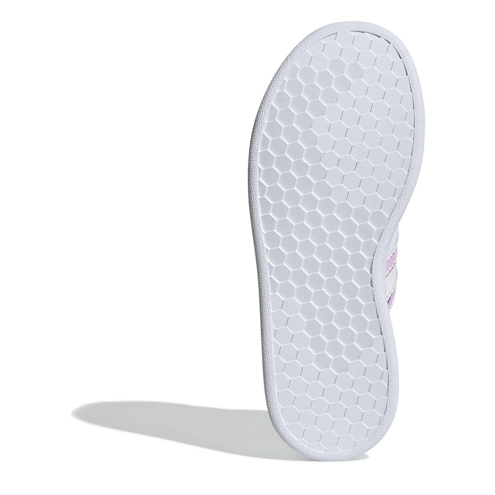Wht/Iridescent - adidas - Grand Court Child Girls Trainers - 6
