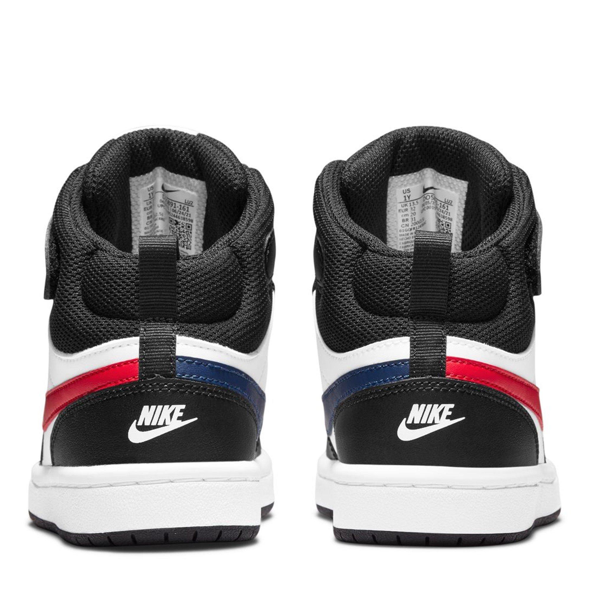 Wht/Blk/Red - Nike - Court Borough Mid 2 Little Kids' Shoe - 4