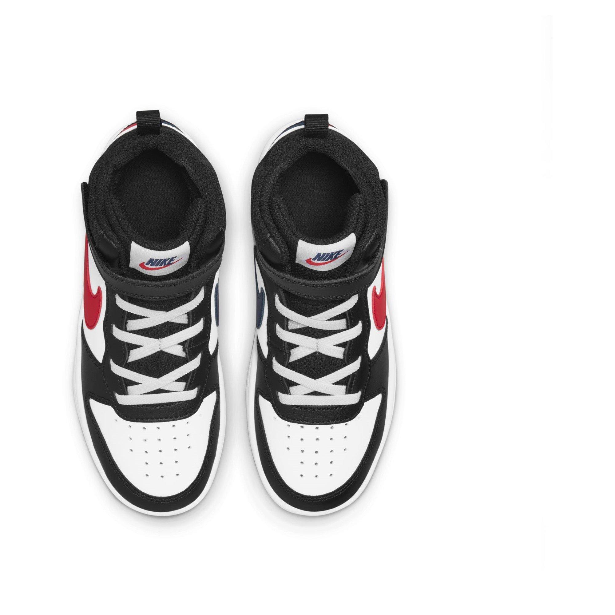 Wht/Blk/Red - Nike - Court Borough Mid 2 Little Kids' Shoe - 5