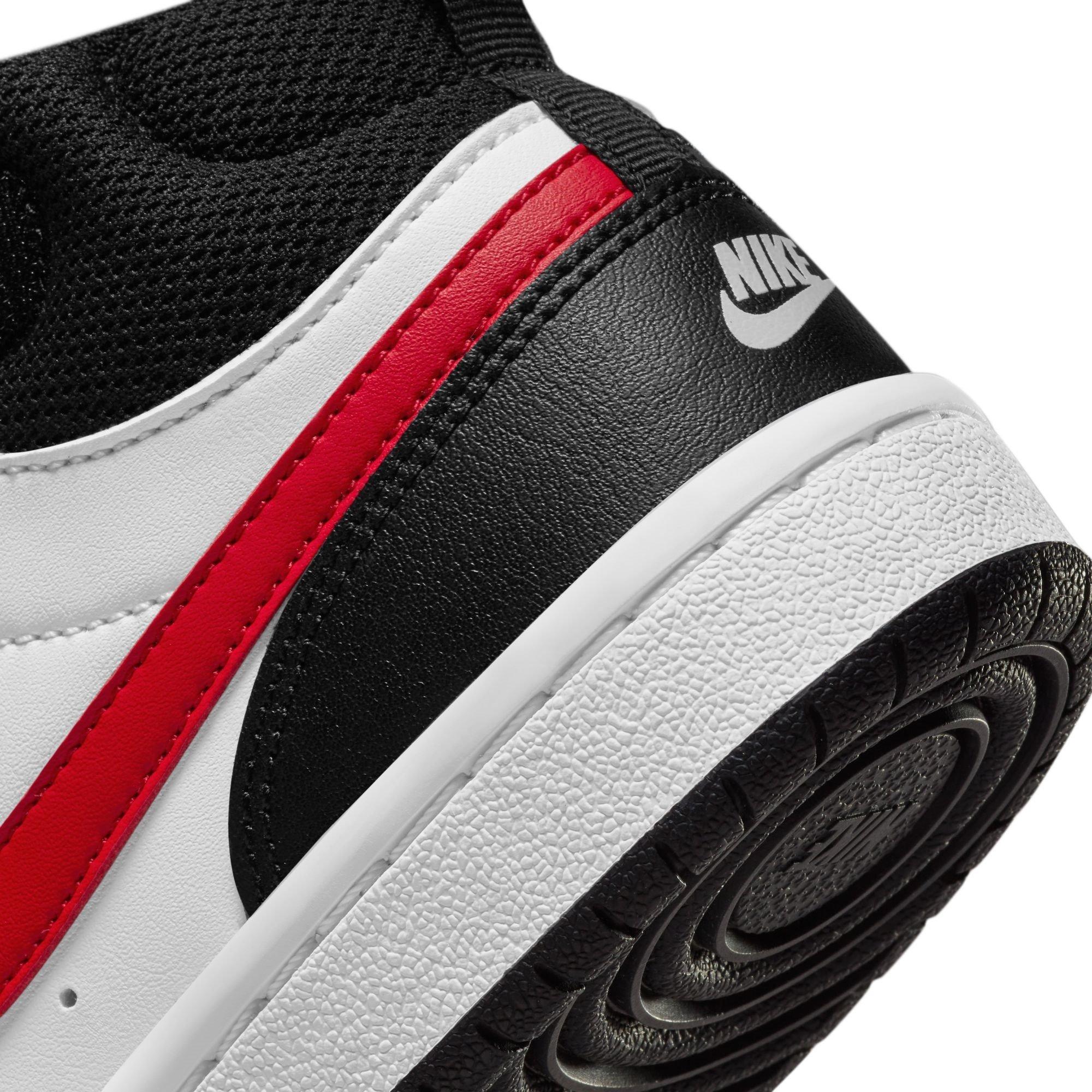 Wht/Blk/Red - Nike - Court Borough Mid 2 Little Kids' Shoe - 8